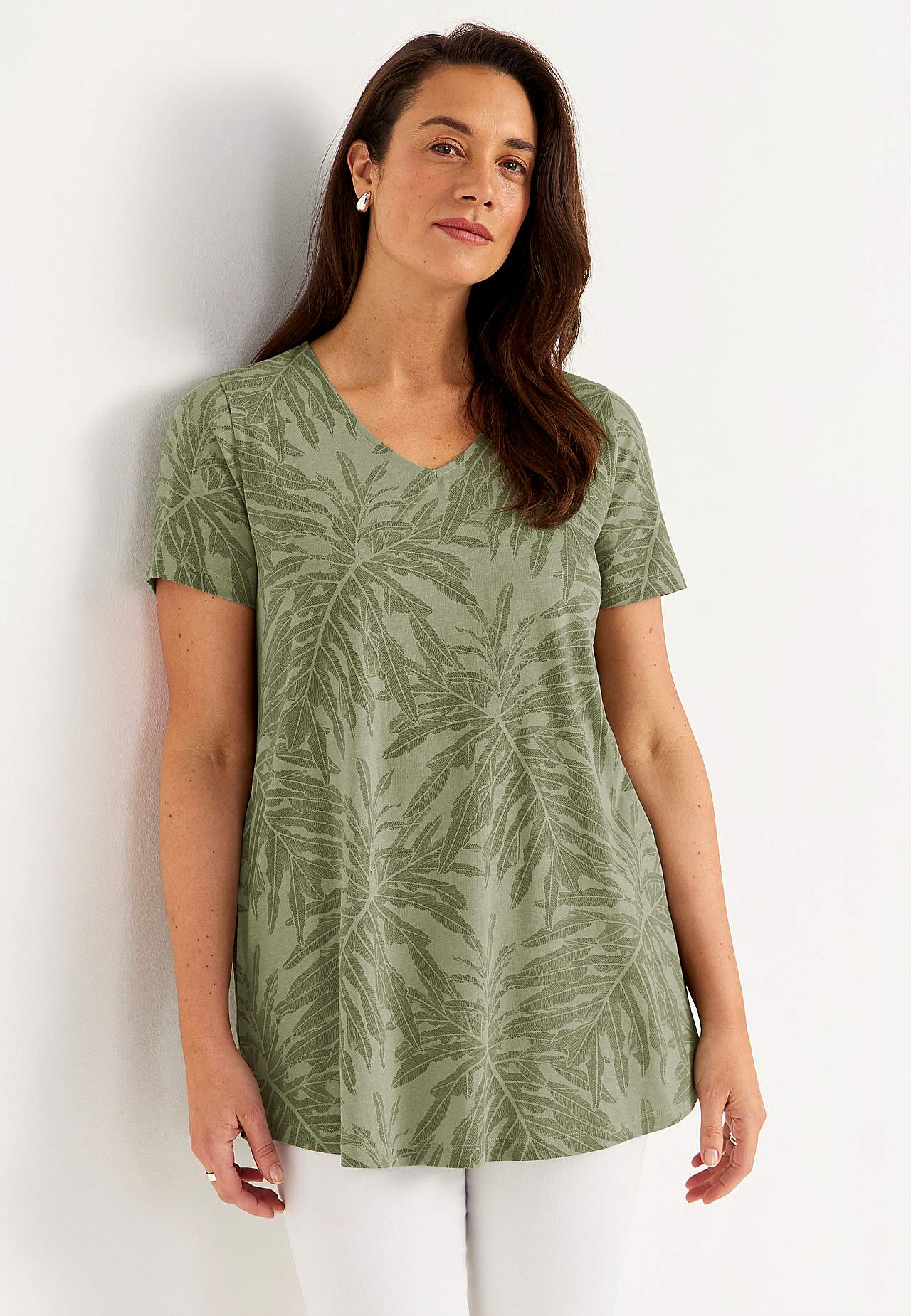 Tunic top in organic cotton with pockets