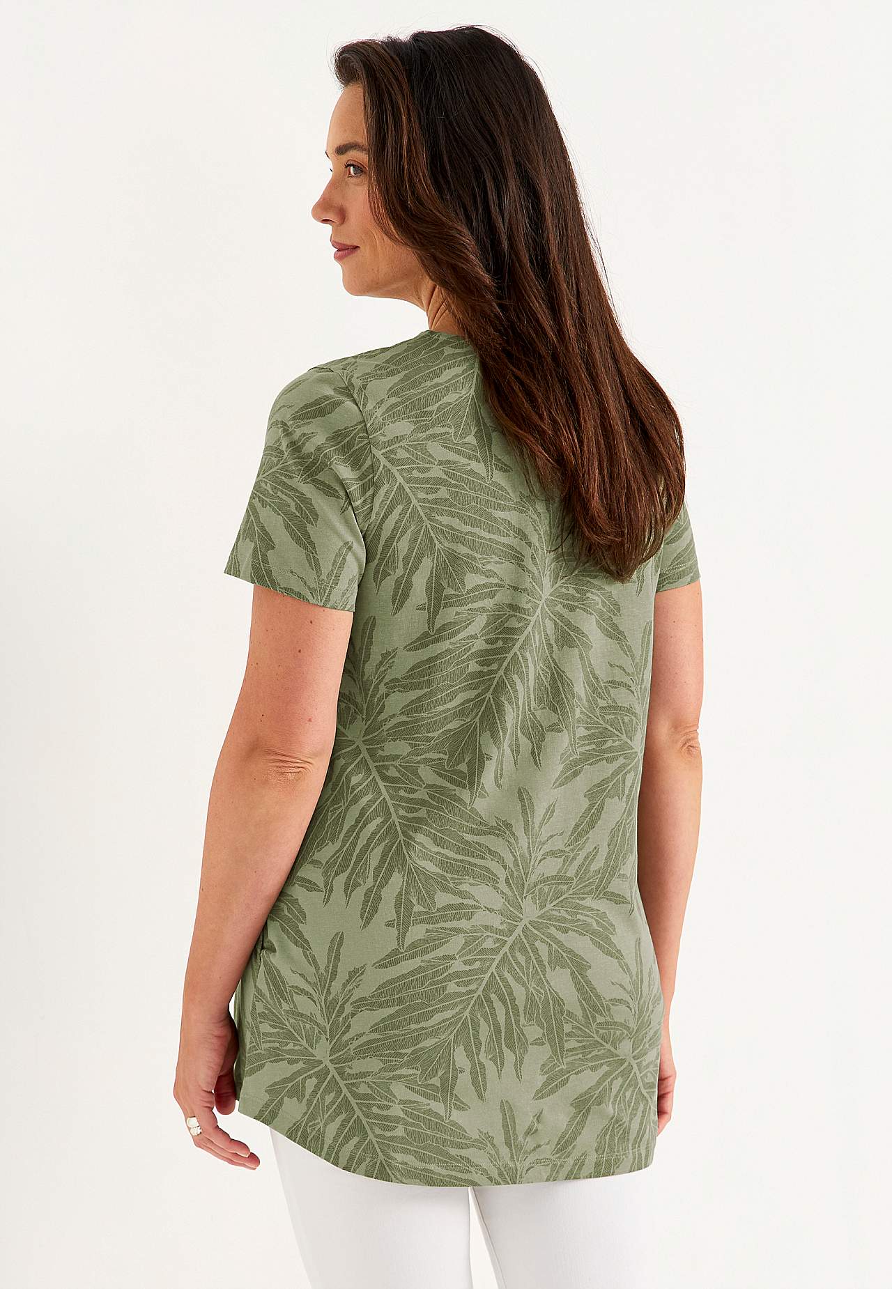 Tunic top in organic cotton with pockets