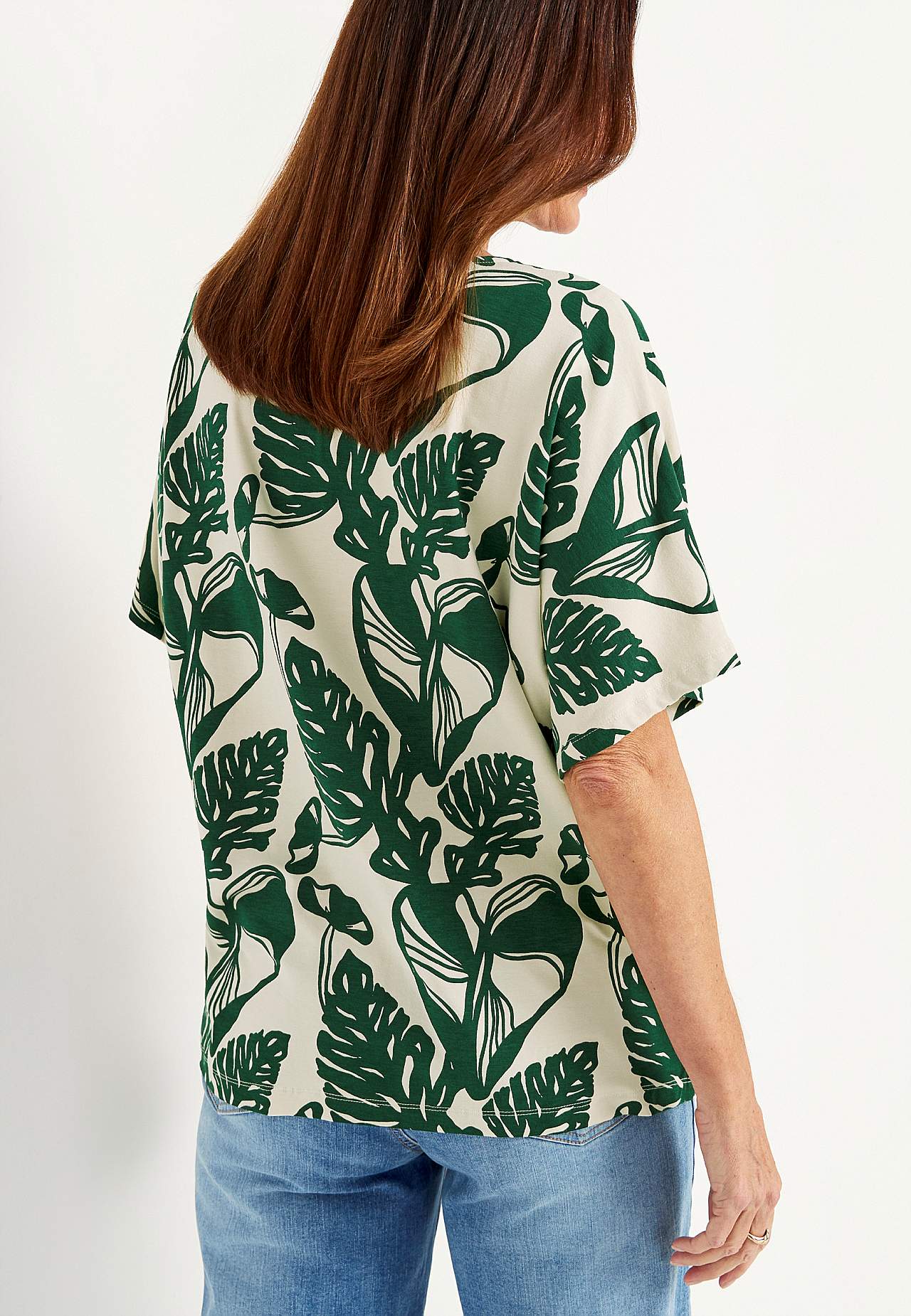 Jersey top with kimono style sleeve