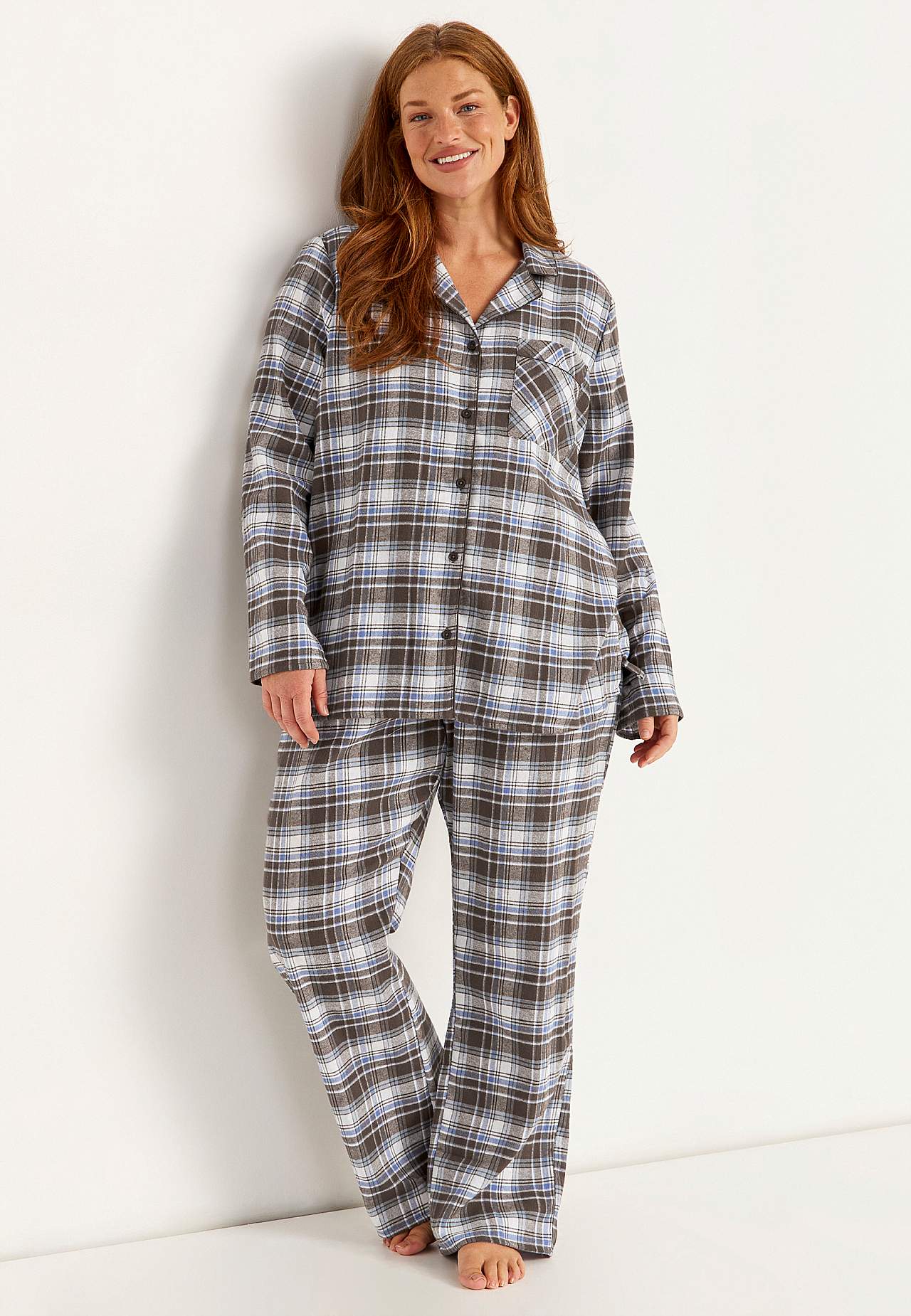 Rutete pyjamas i flanell