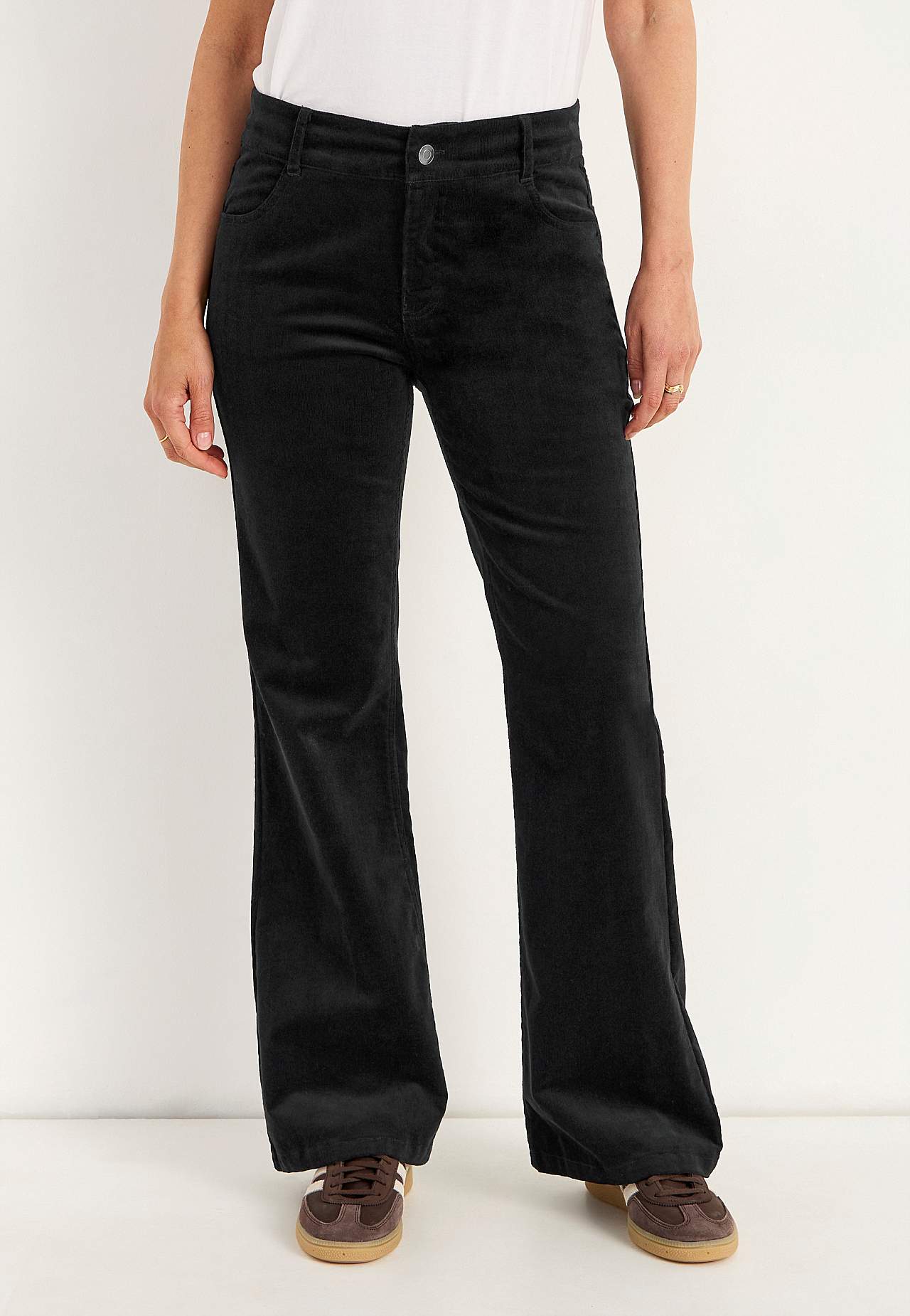 Smalstripet, bootcut kordfløyelsbukse