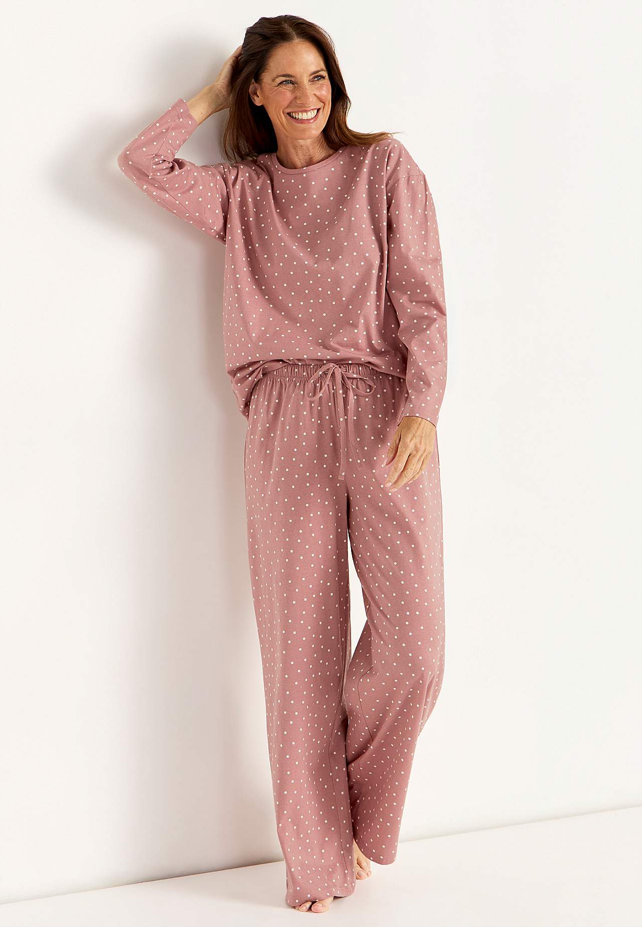Pilkullinen, 2-osainen jerseypyjama