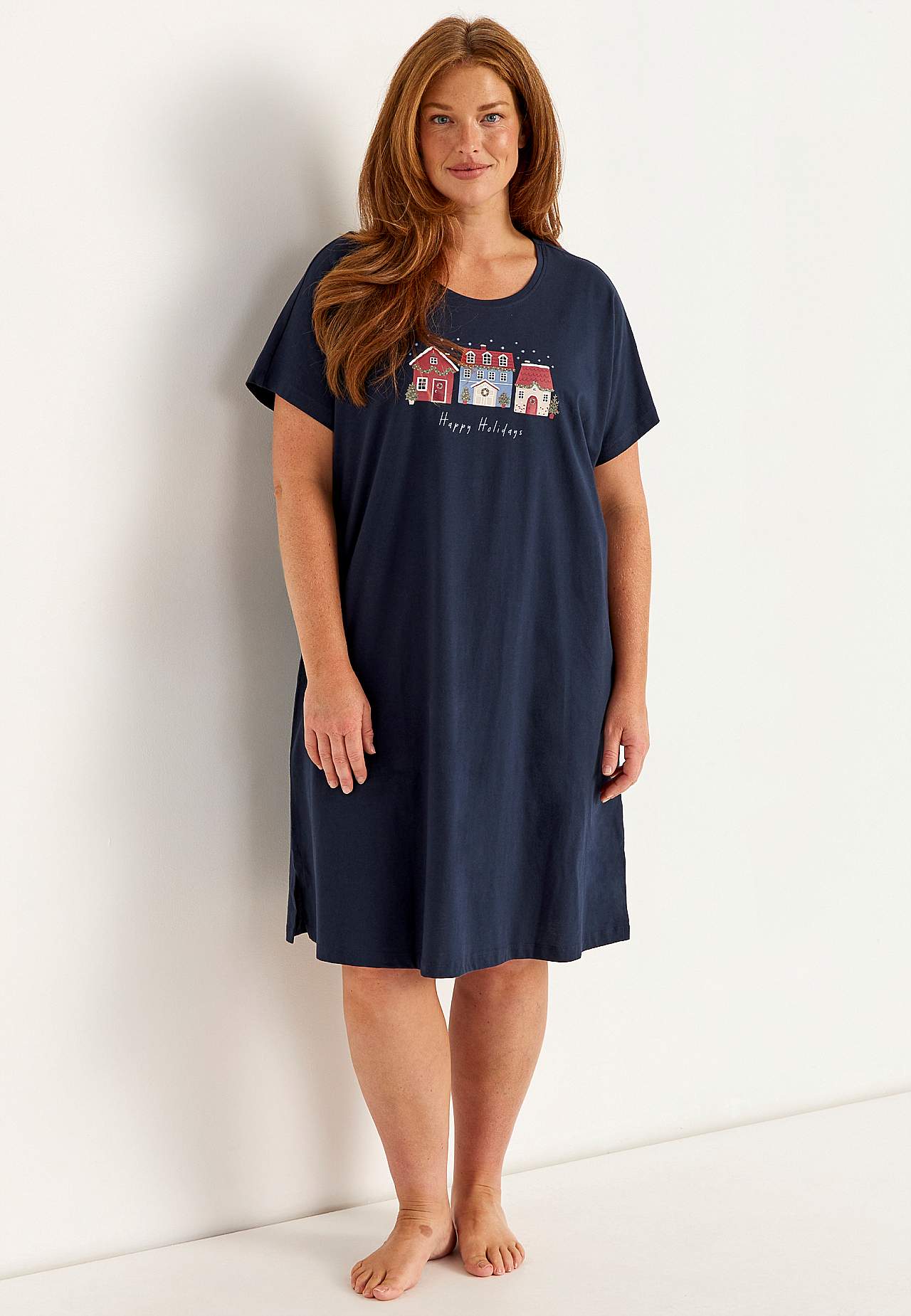 Kurzärmliges Trikot-Nachthemd