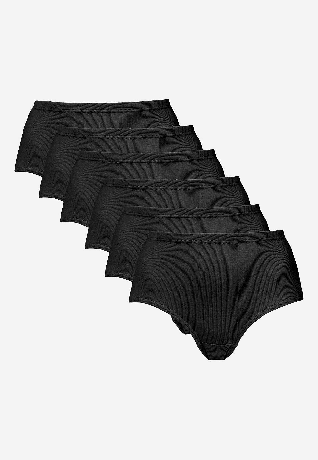 Ribbet trusse i bomuld 6-pack