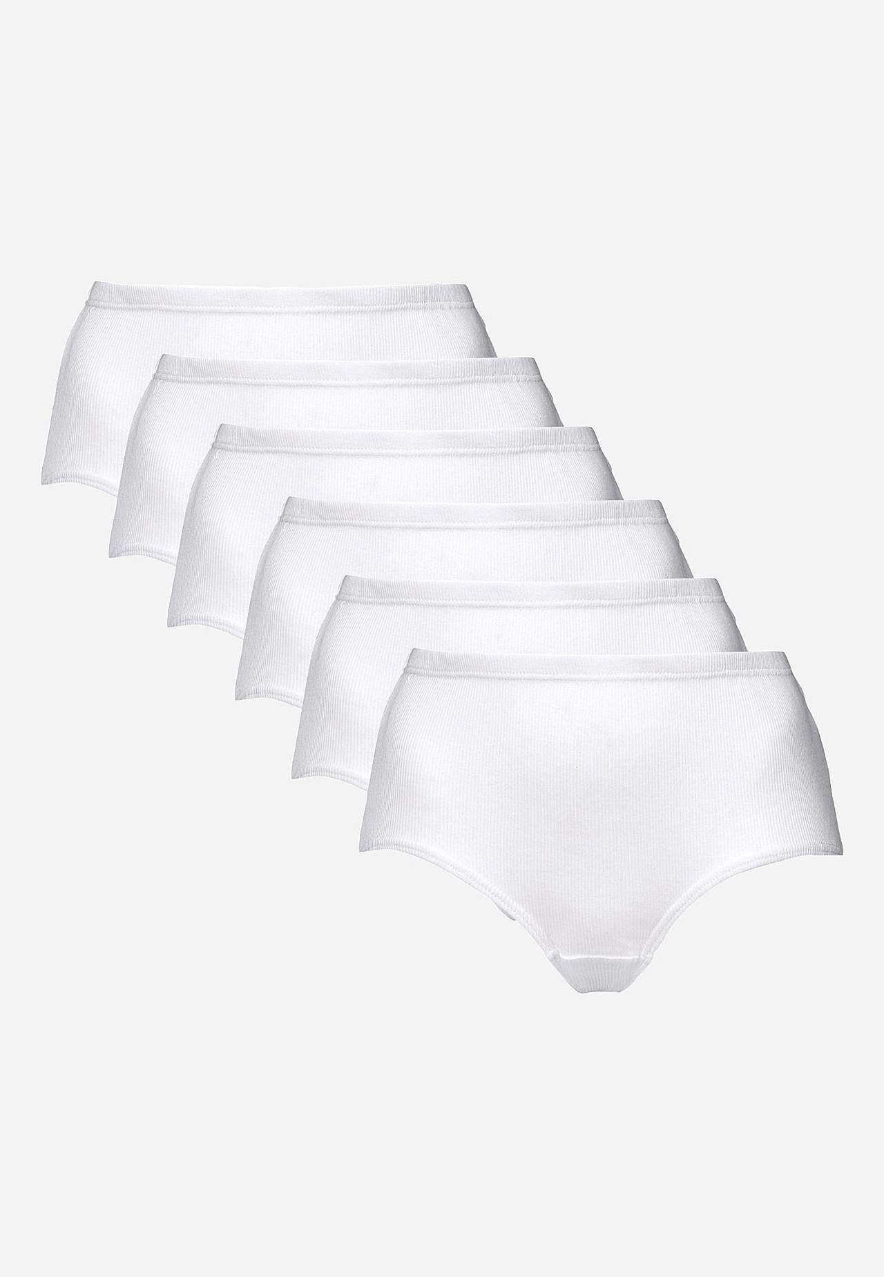 Ribbet trusse i bomuld 6-pack