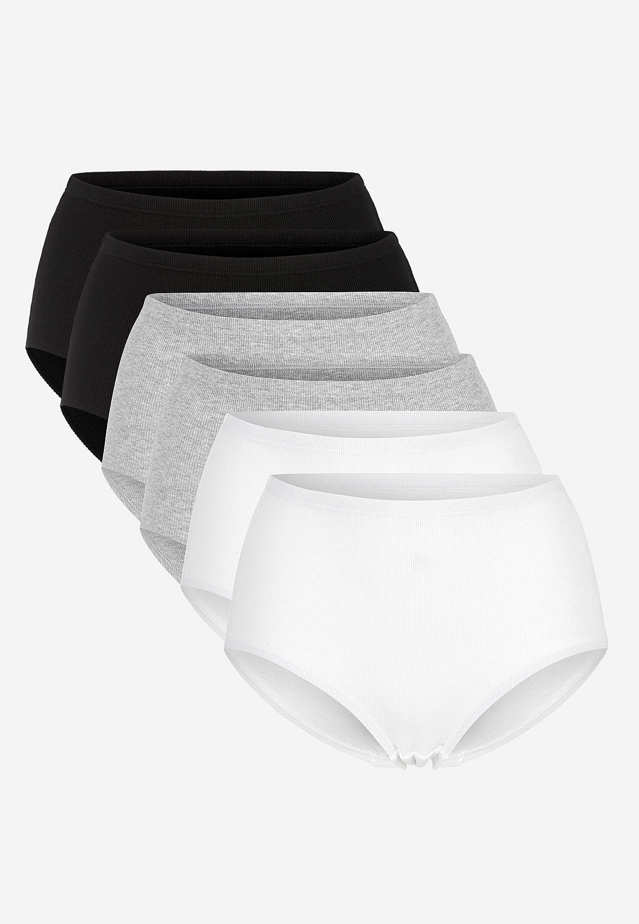 Ribbed women's briefs in cotton Lisa 6-pack