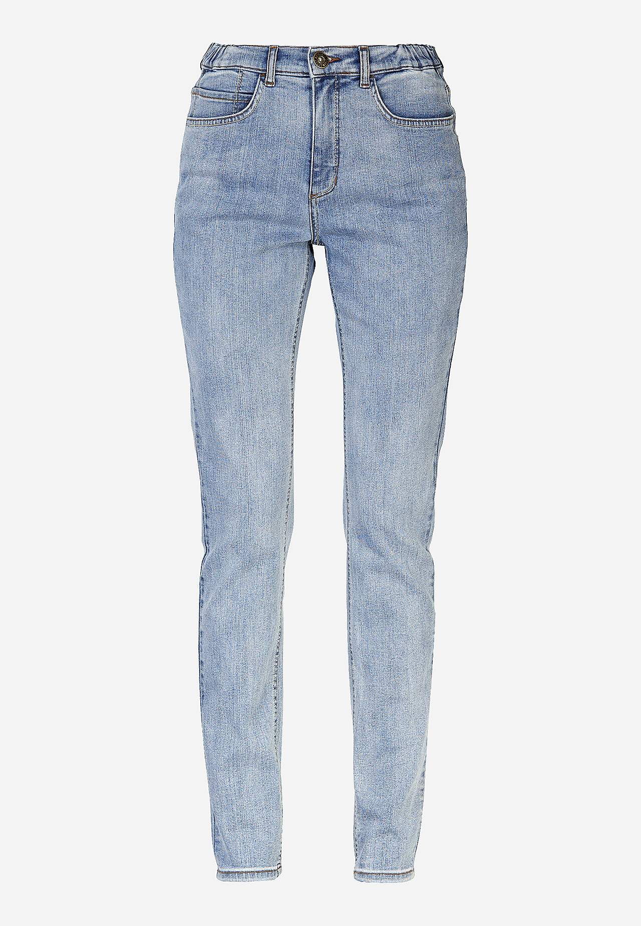 Jeans with elastic at the sides