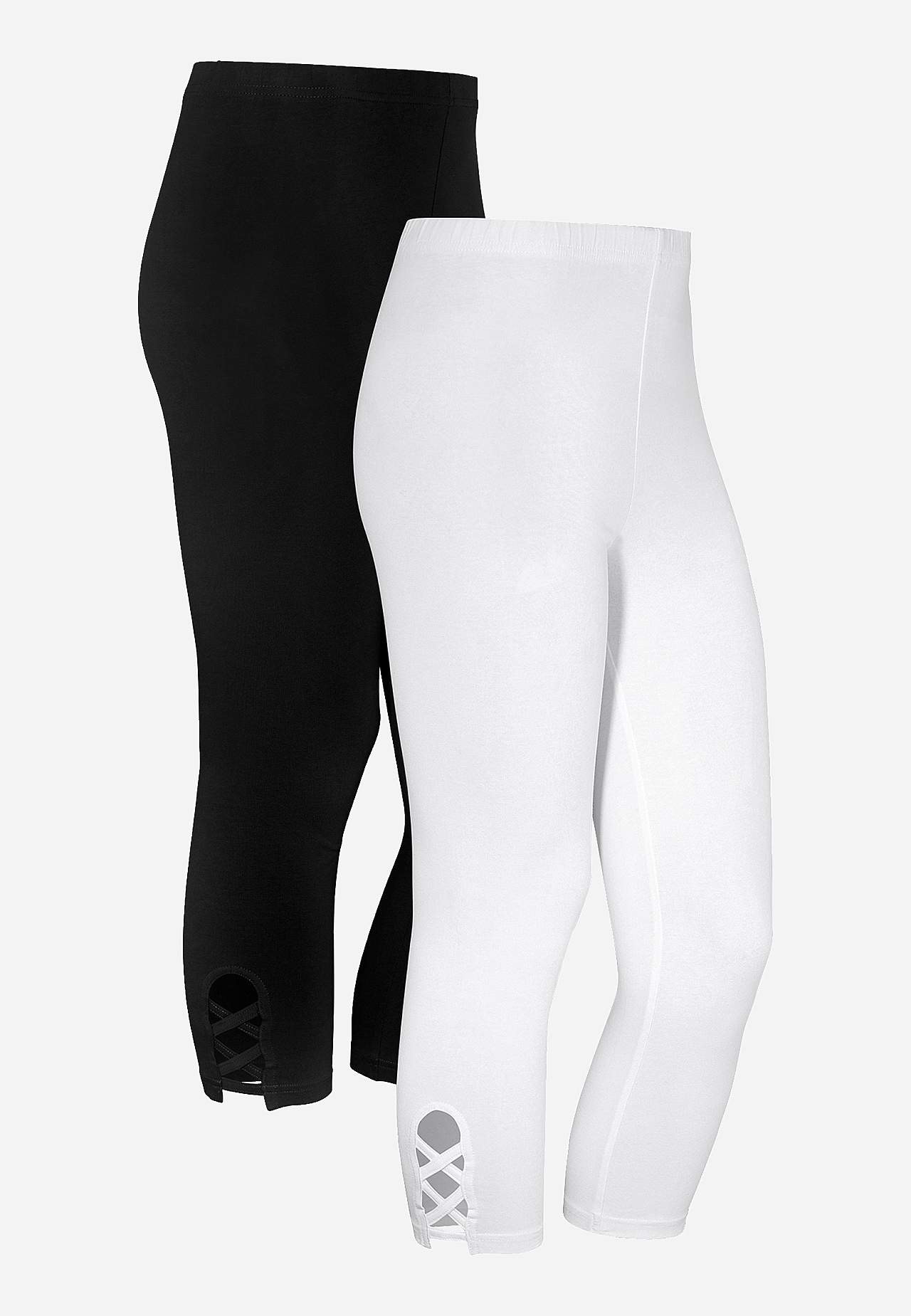 Capri leggings with nice details 2-pack