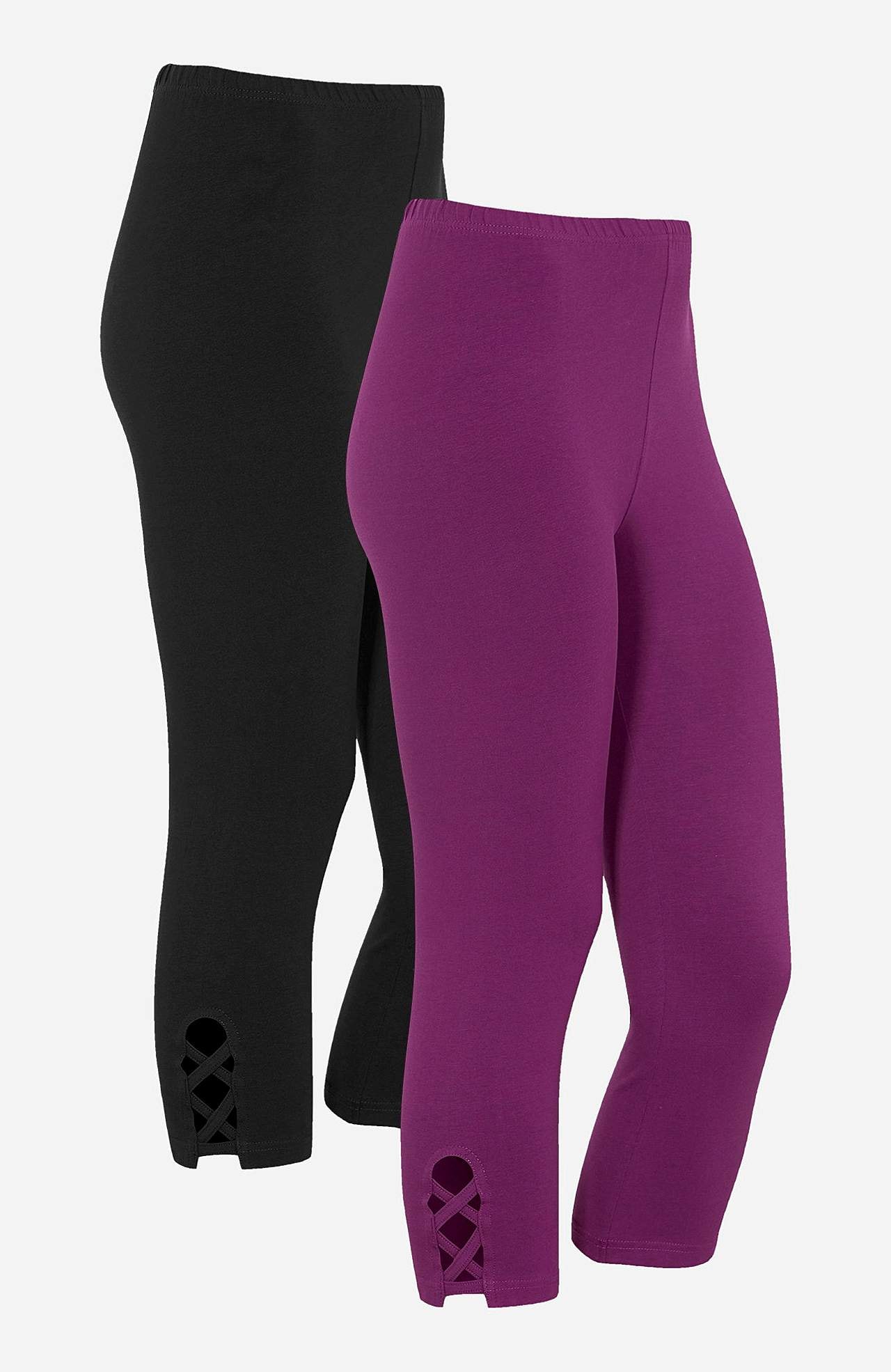 Capri leggings with nice details 2-pack