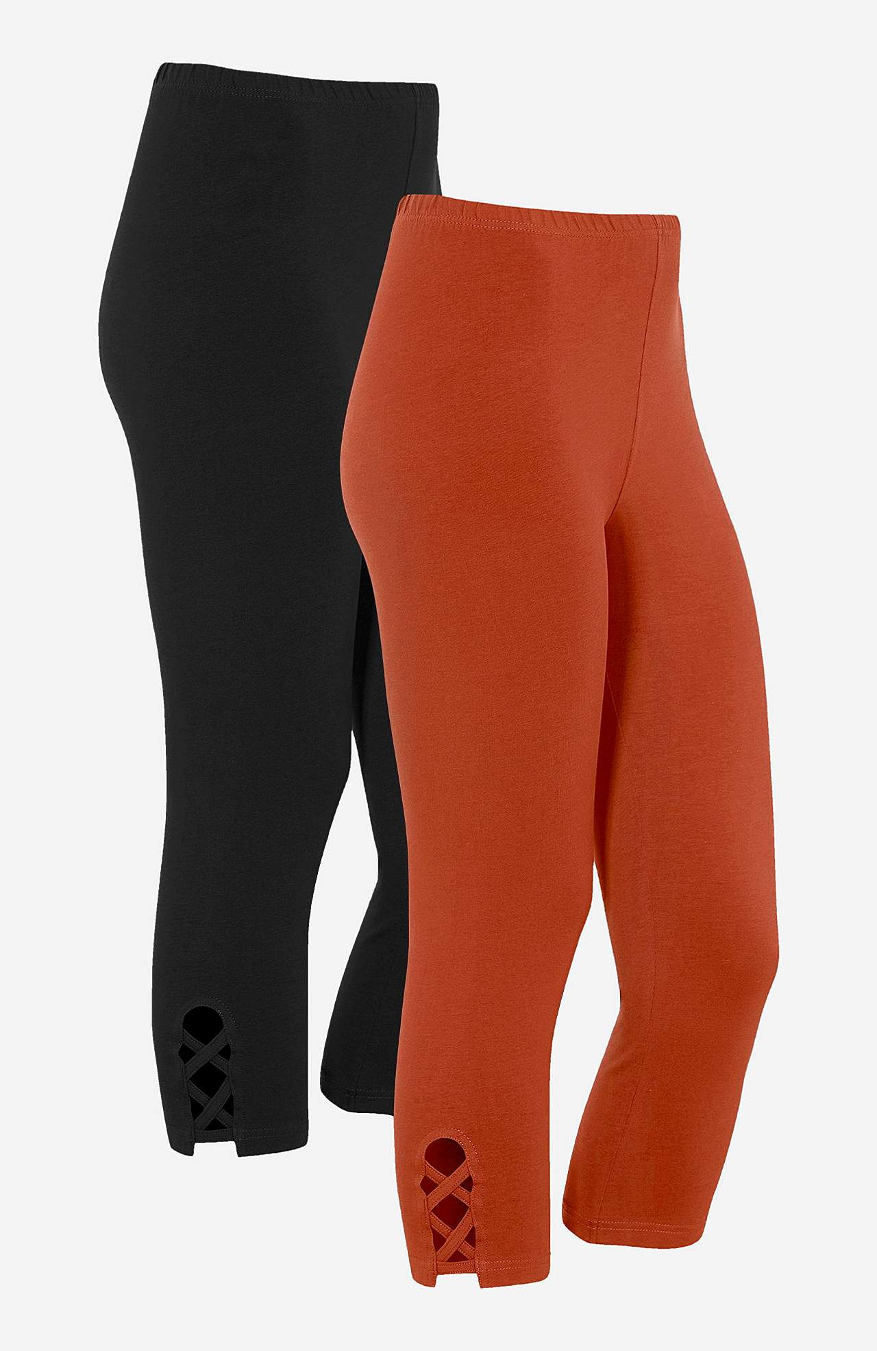 Capri leggings with nice details 2-pack