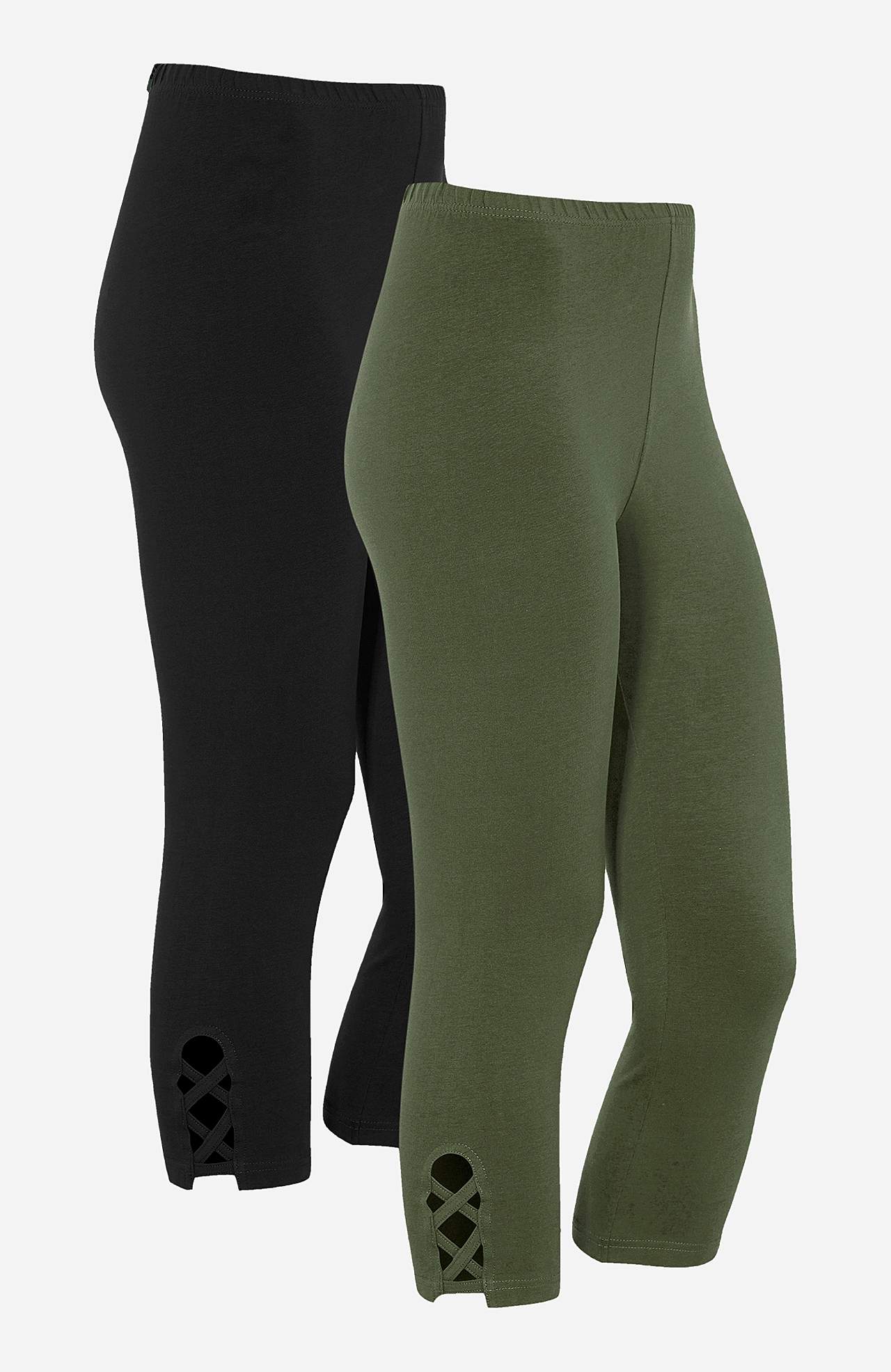 Capri leggings med dejlige detaljer 2-pack billede
