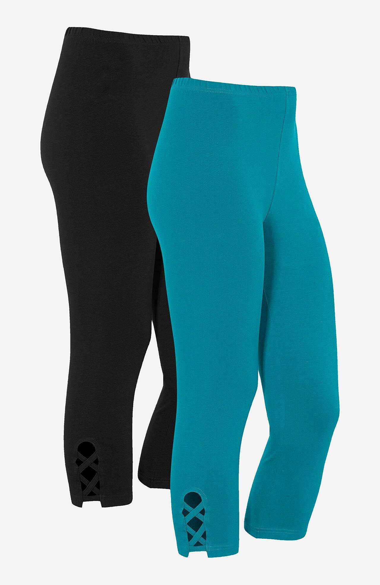 Capri leggings with nice details 2-pack