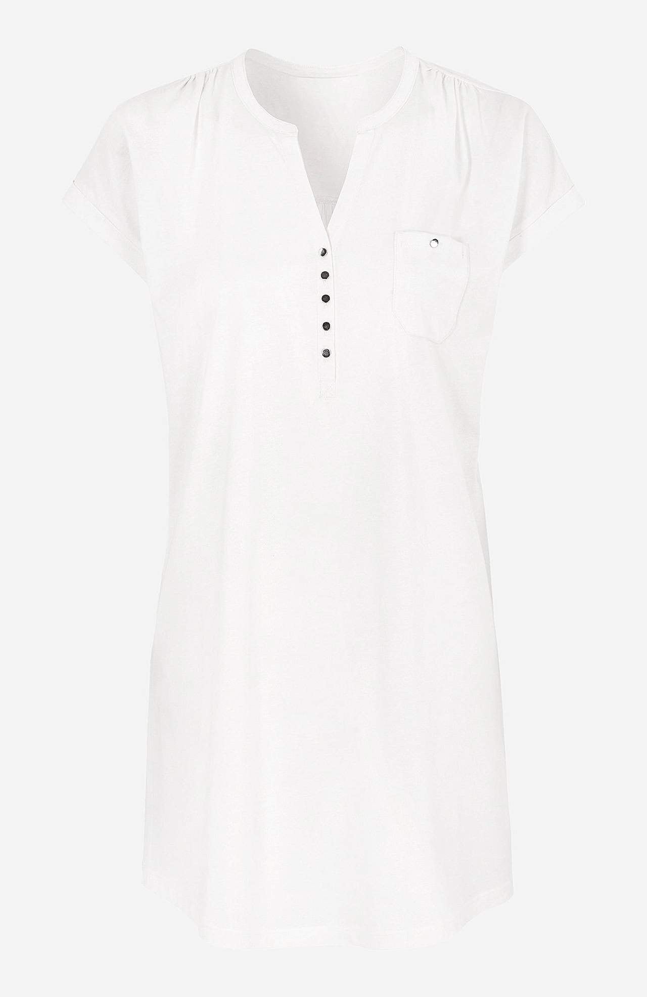 Jersey tuniq with metallic buttons