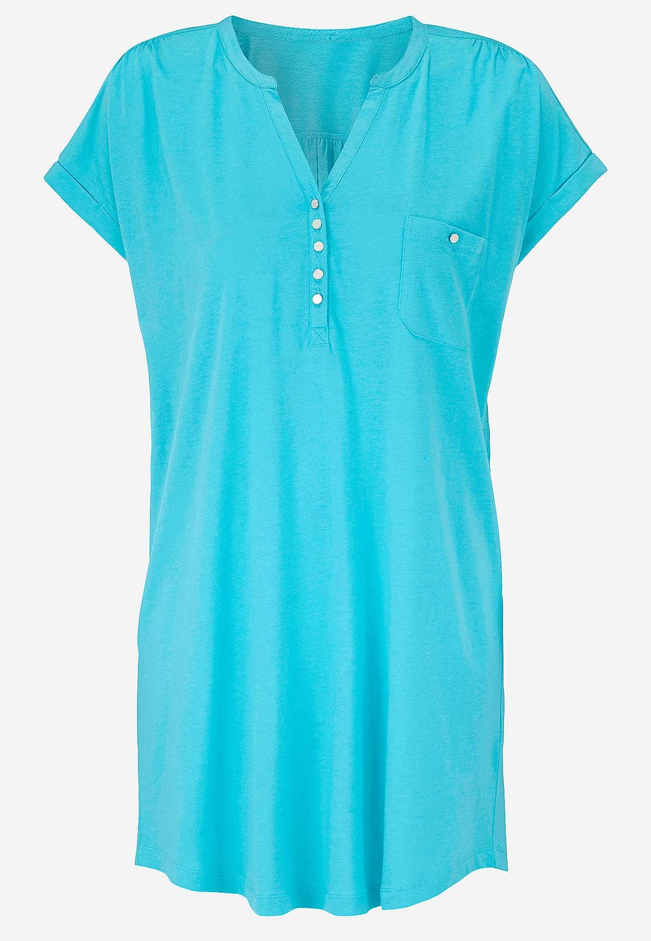 Jersey tuniq with metallic buttons
