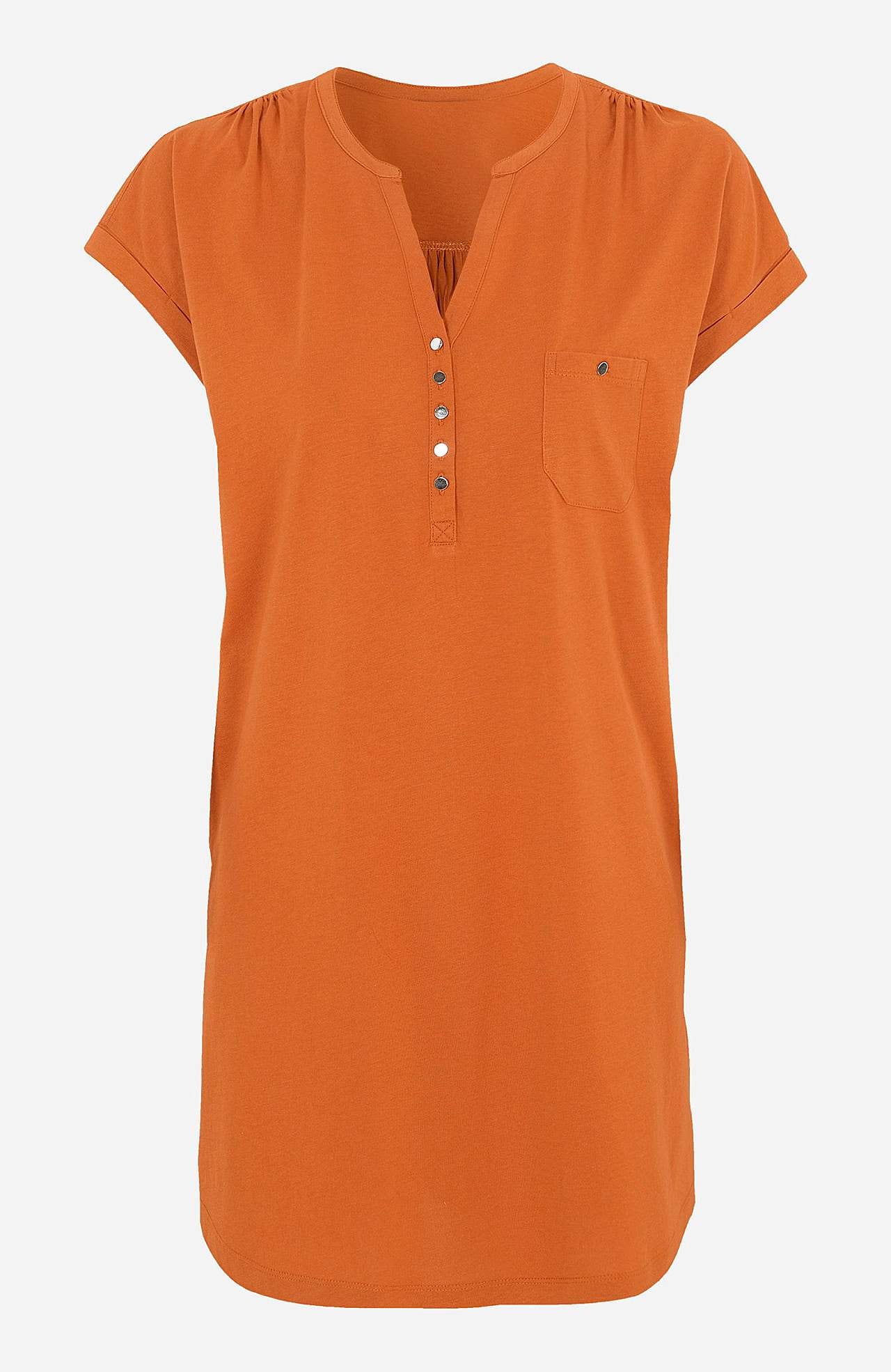 Jersey tuniq with metallic buttons
