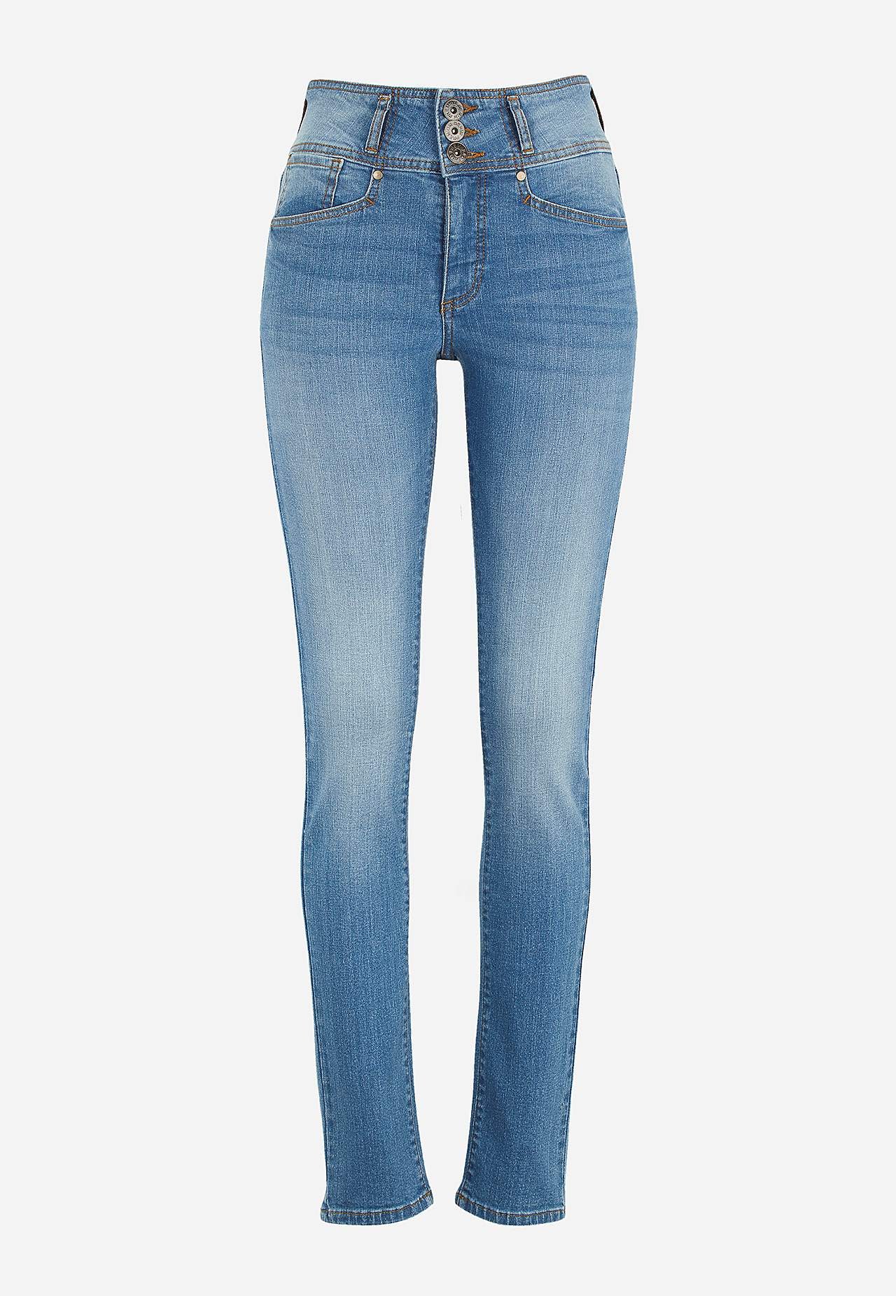 Straight jeans with high waist