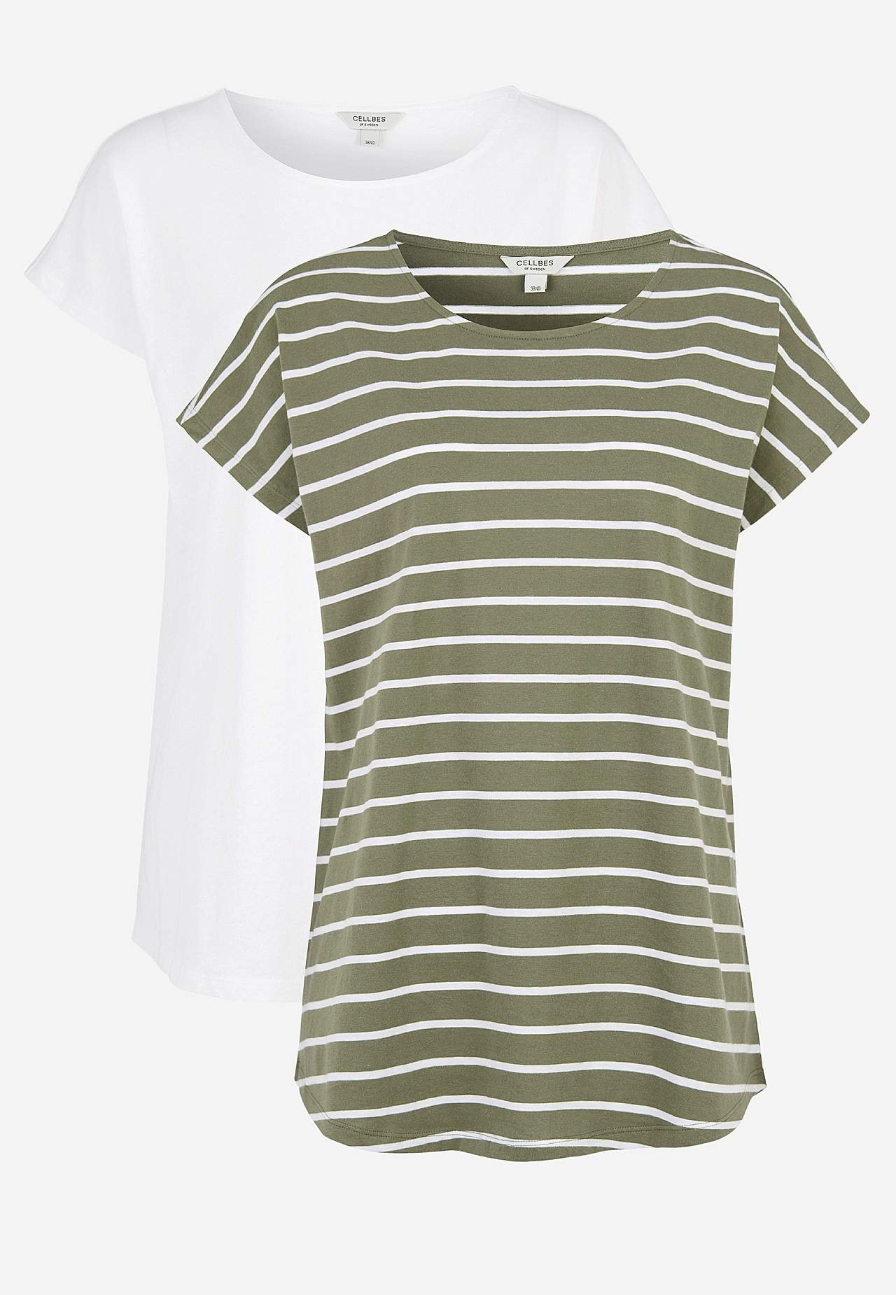 Jersey tops with cap sleeves 2-pack