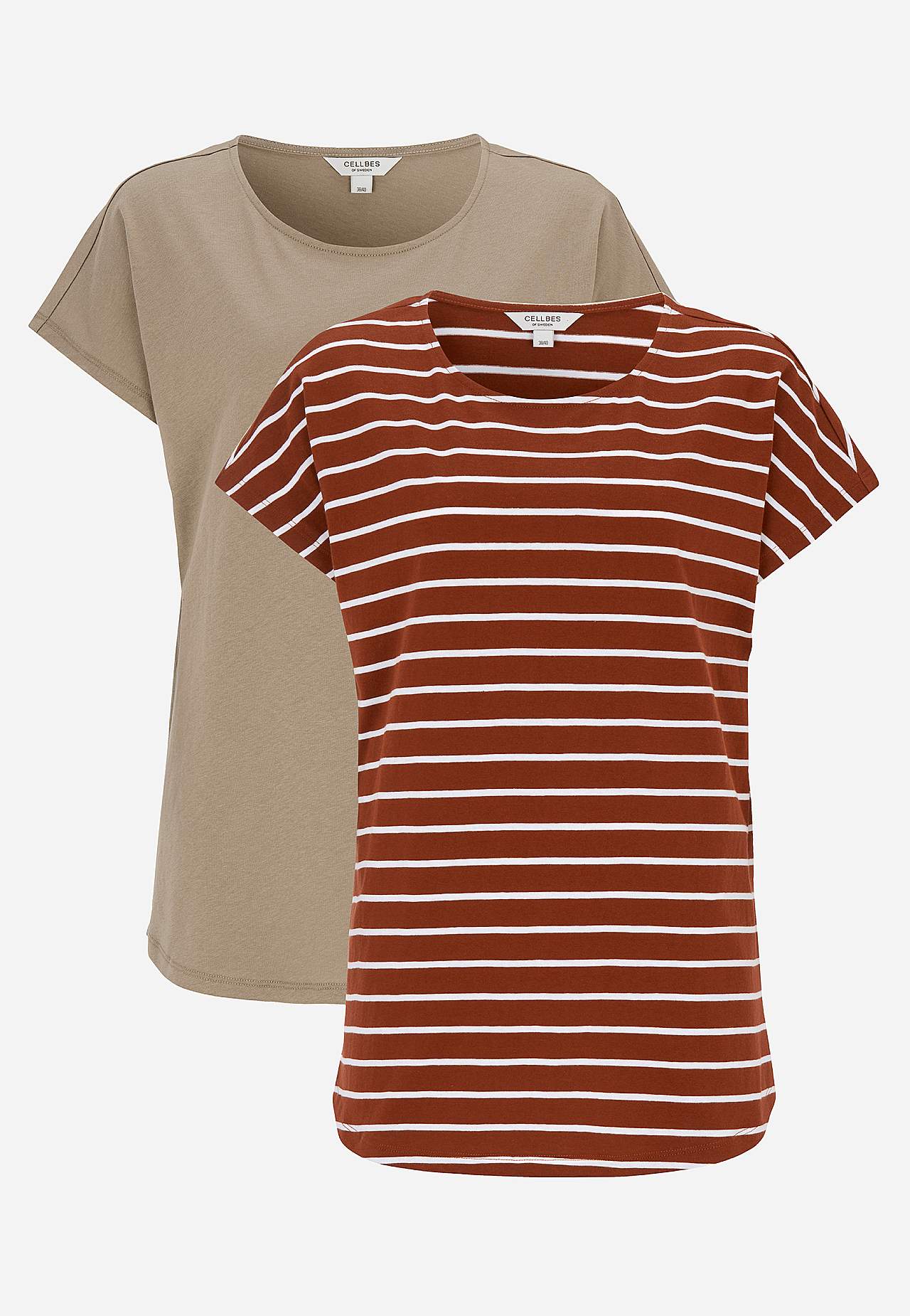 Jersey tops with cap sleeves 2-pack