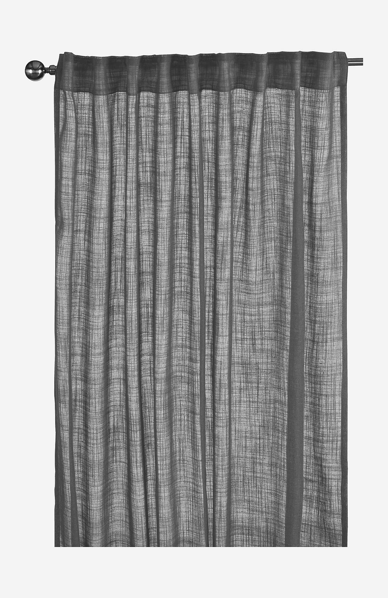 Multi length tape curtains with linen look Victoria 2-pack