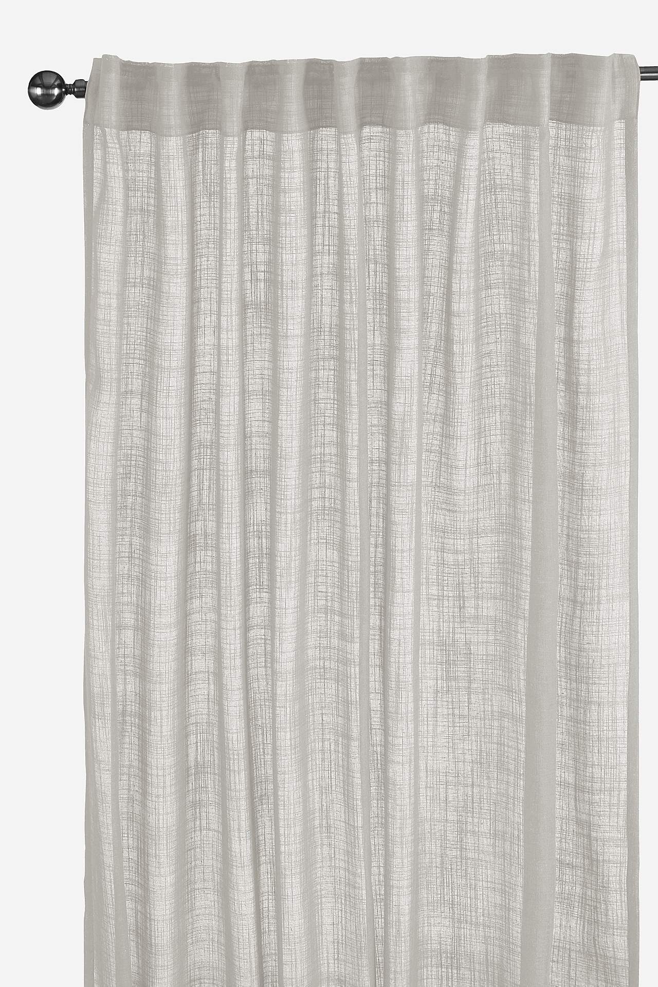 Multi length tape curtains with linen look Victoria 2-pack