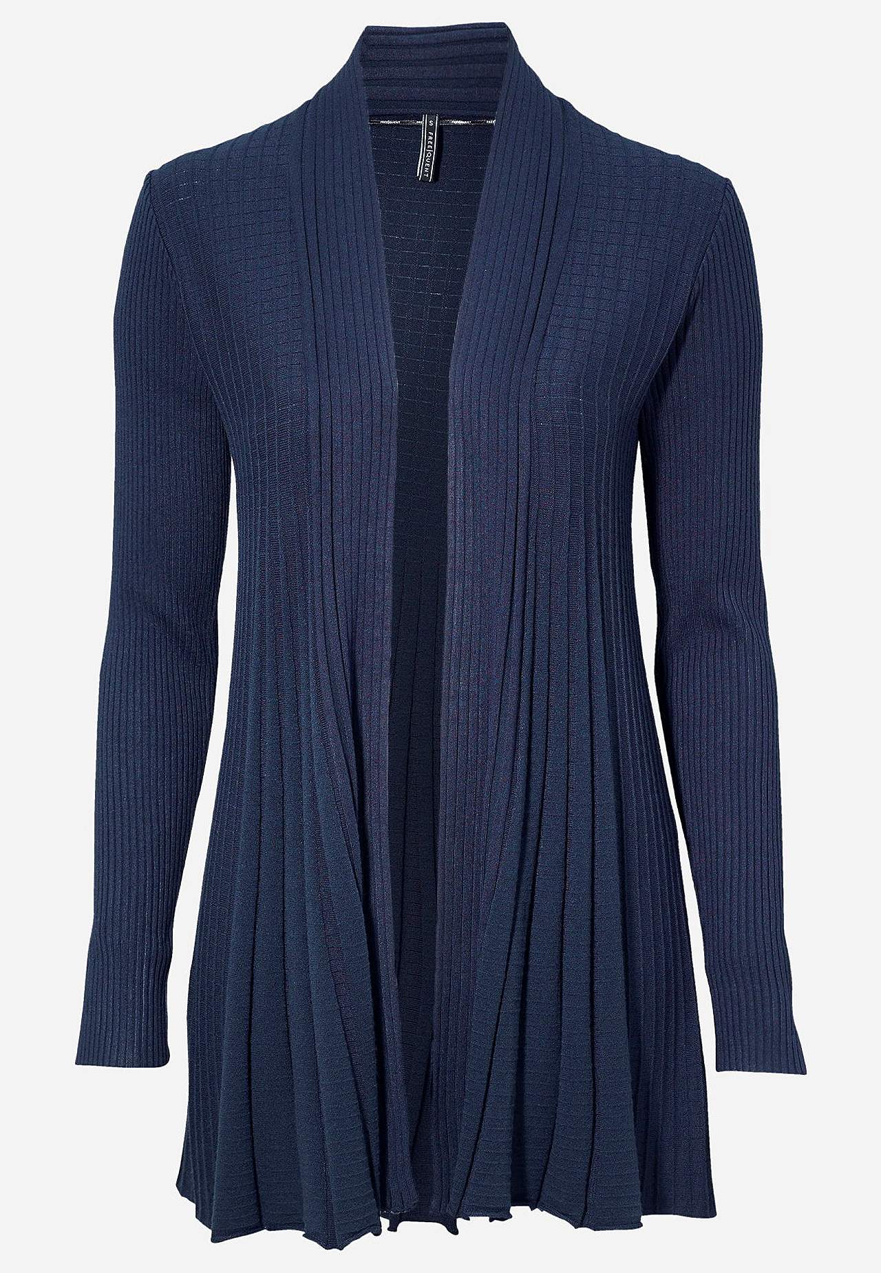 Lang, ribbet cardigan billede