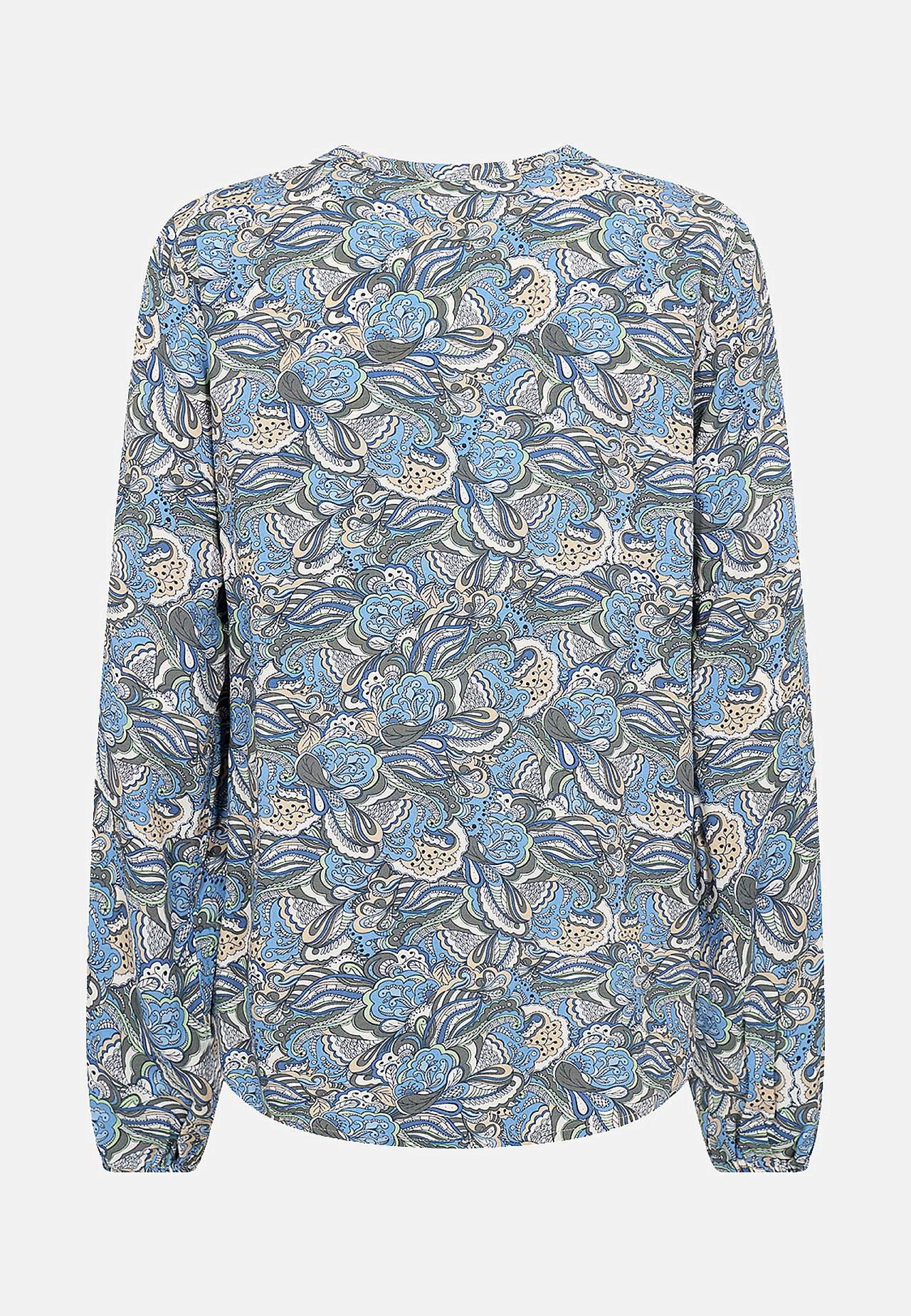 Viskosebluse med v-udskæring og knapper