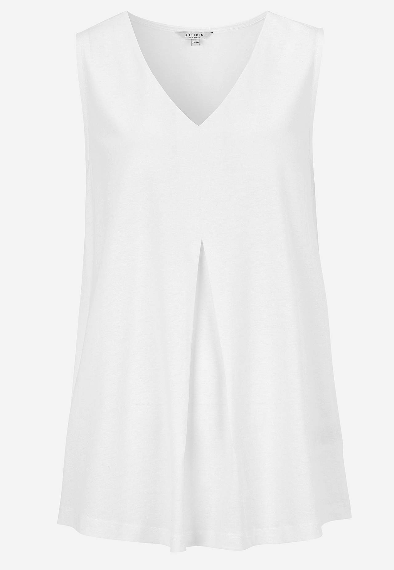 Sleeveless jersey top with v neckline