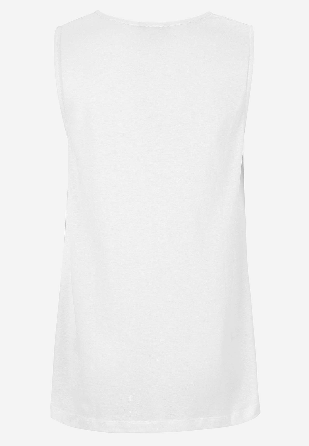Sleeveless jersey top with v neckline