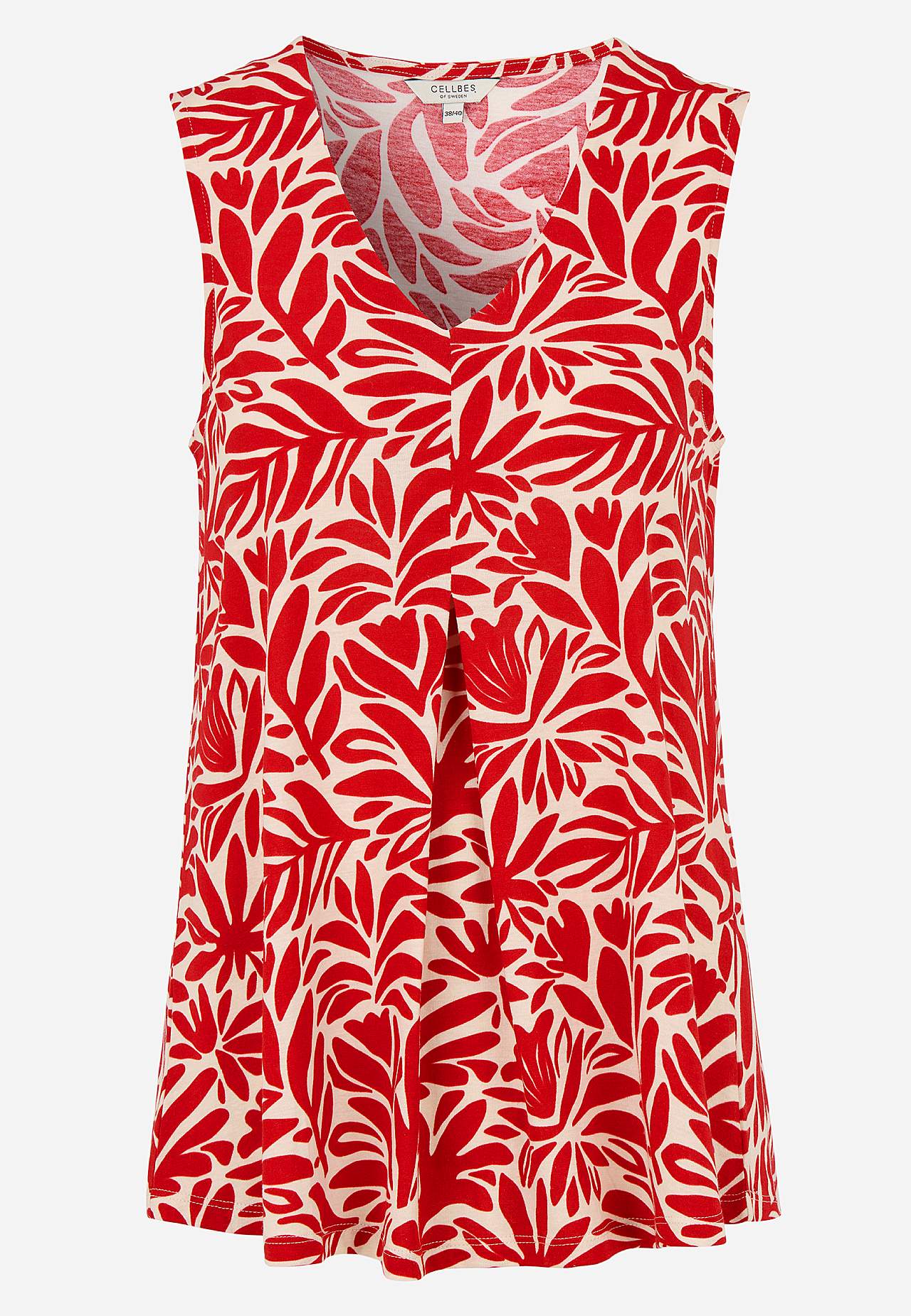 Sleeveless jersey top with v neckline
