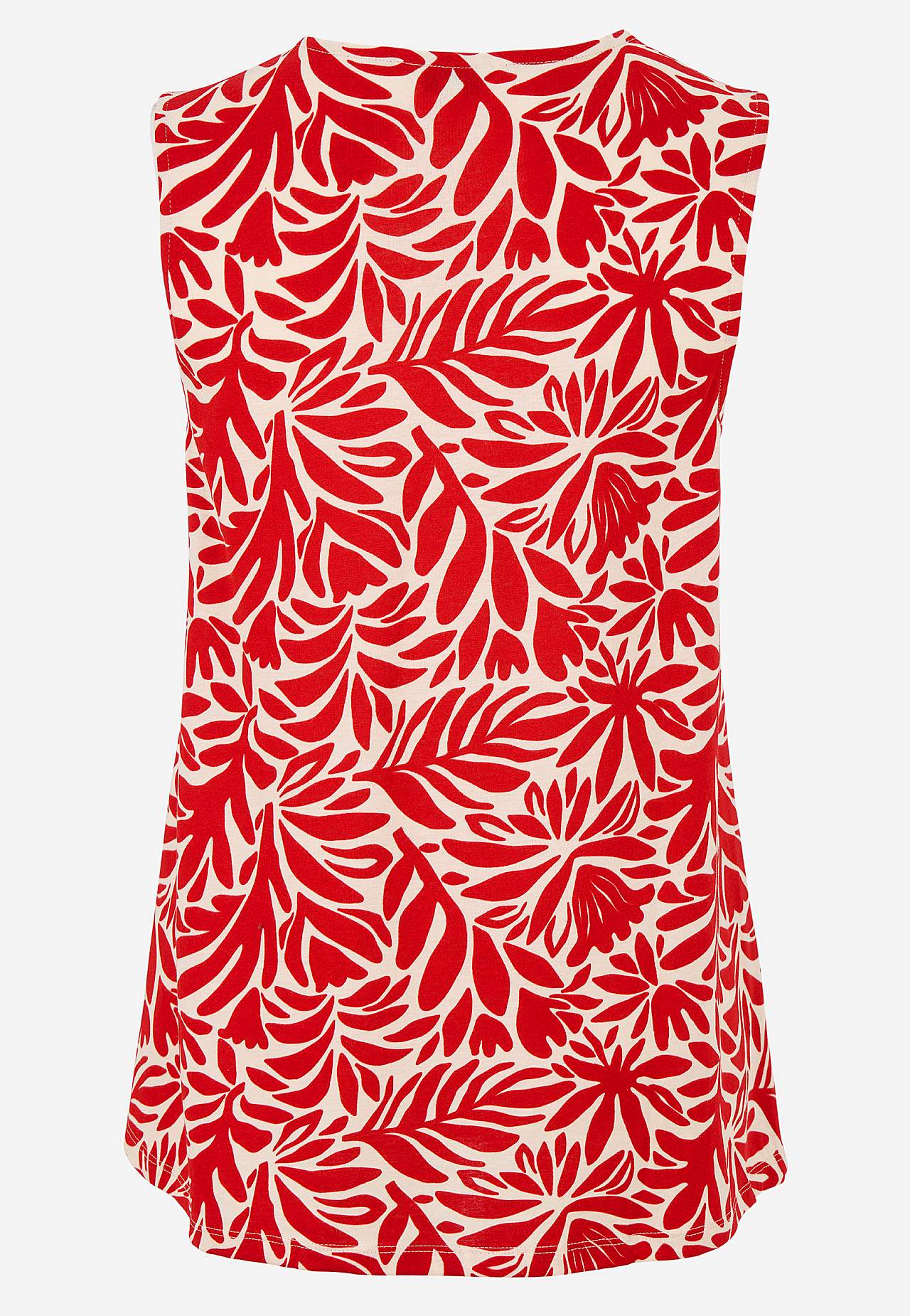 Sleeveless jersey top with v neckline