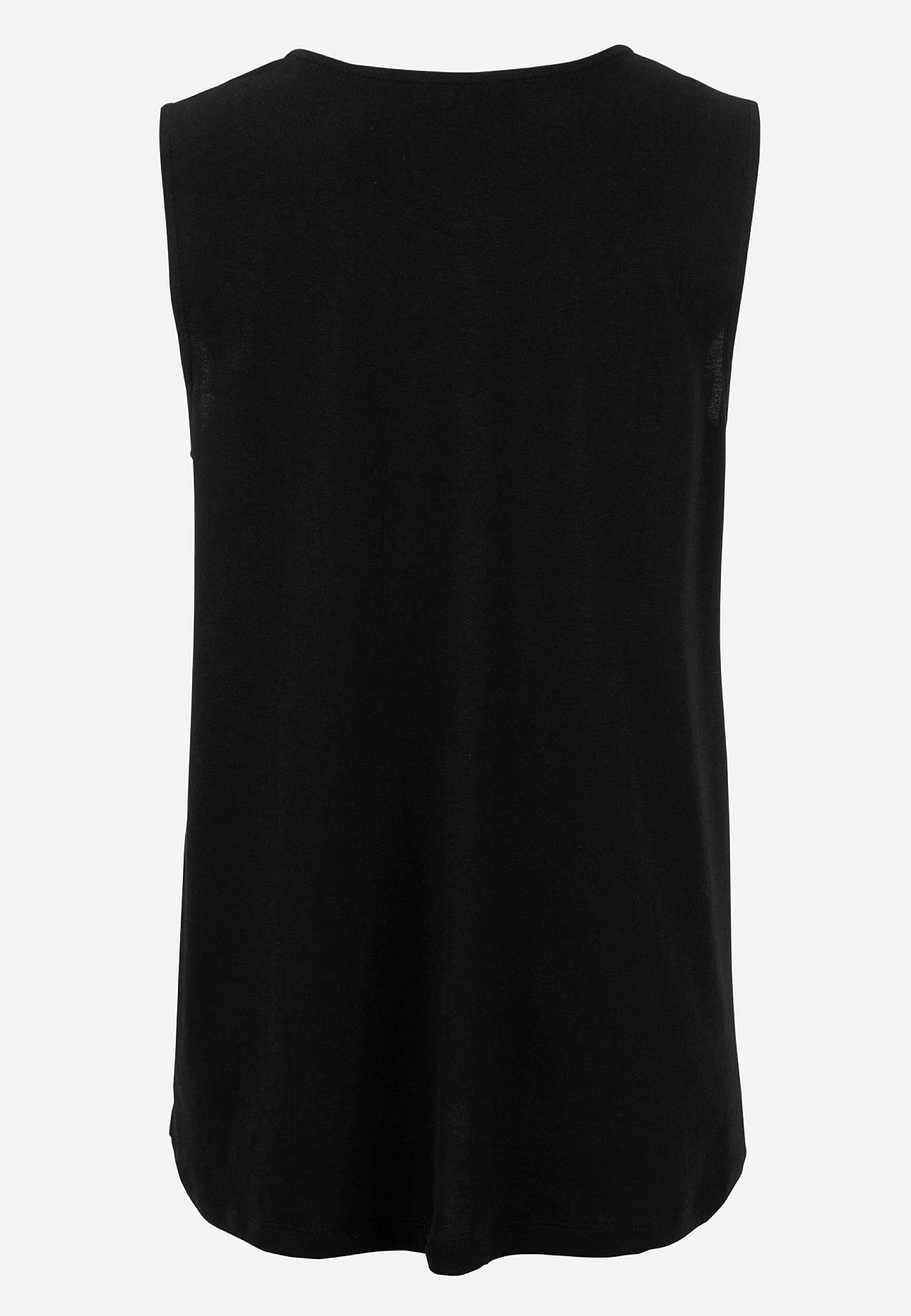 Sleeveless jersey top with v neckline