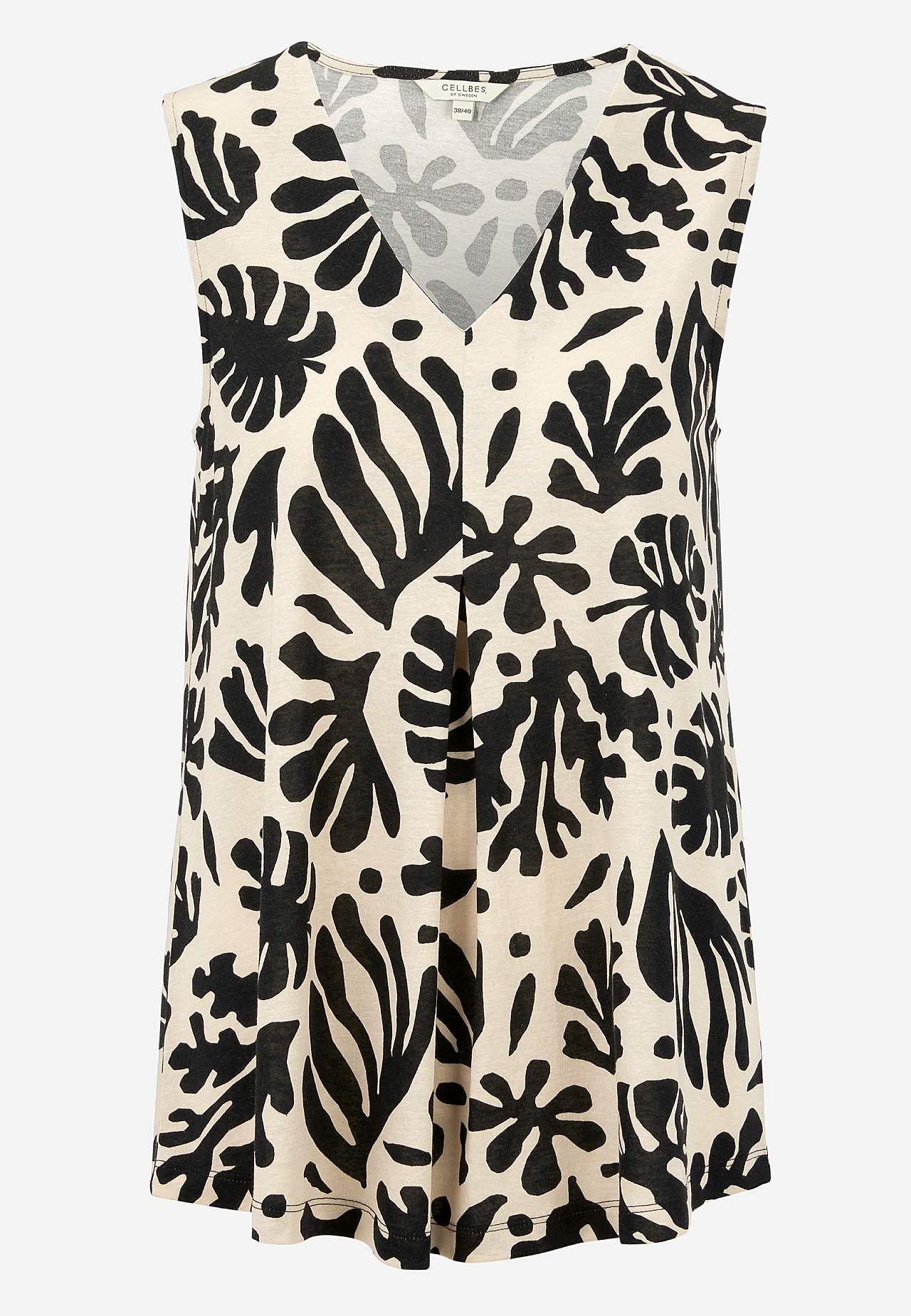 Sleeveless jersey top with v neckline