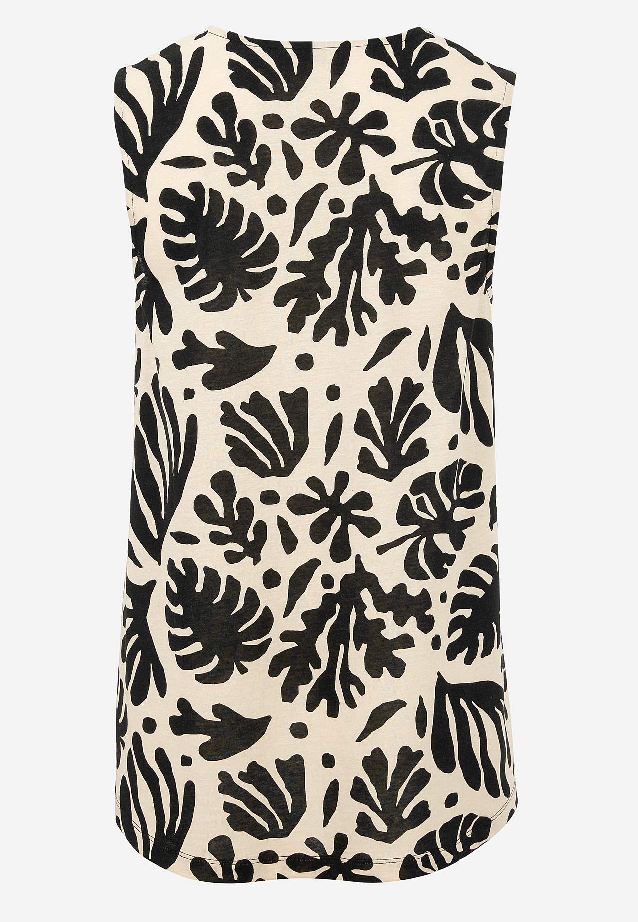 Sleeveless jersey top with v neckline
