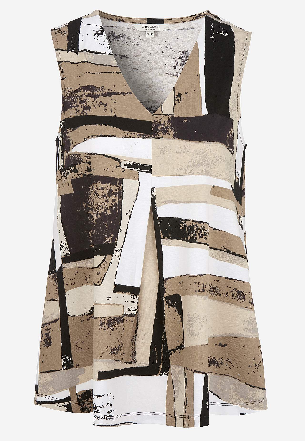 Sleeveless jersey top with v neckline