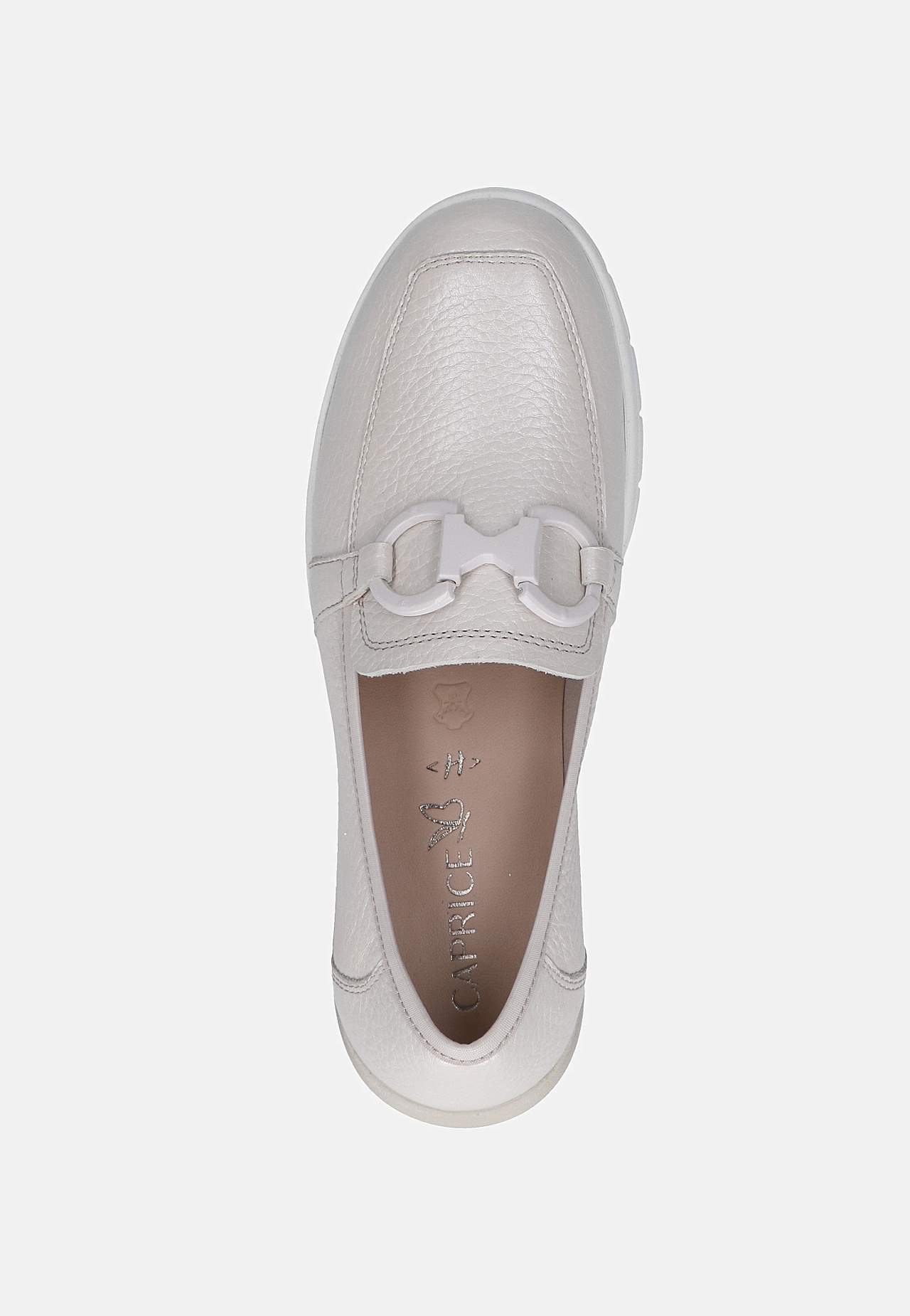 Bekväm skinnloafer med metallspänne