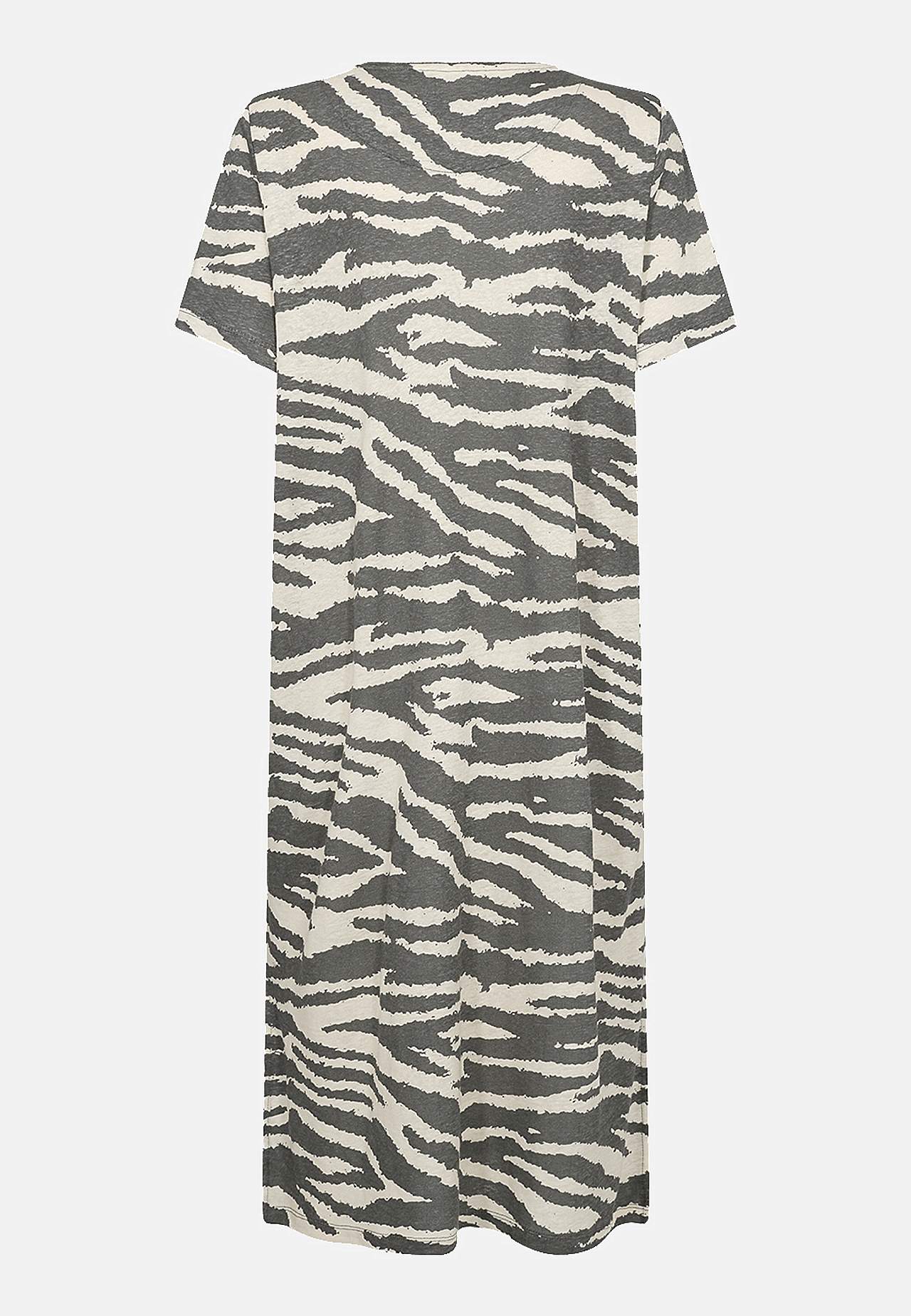 Mönstrad klänning i lin och Tencel®