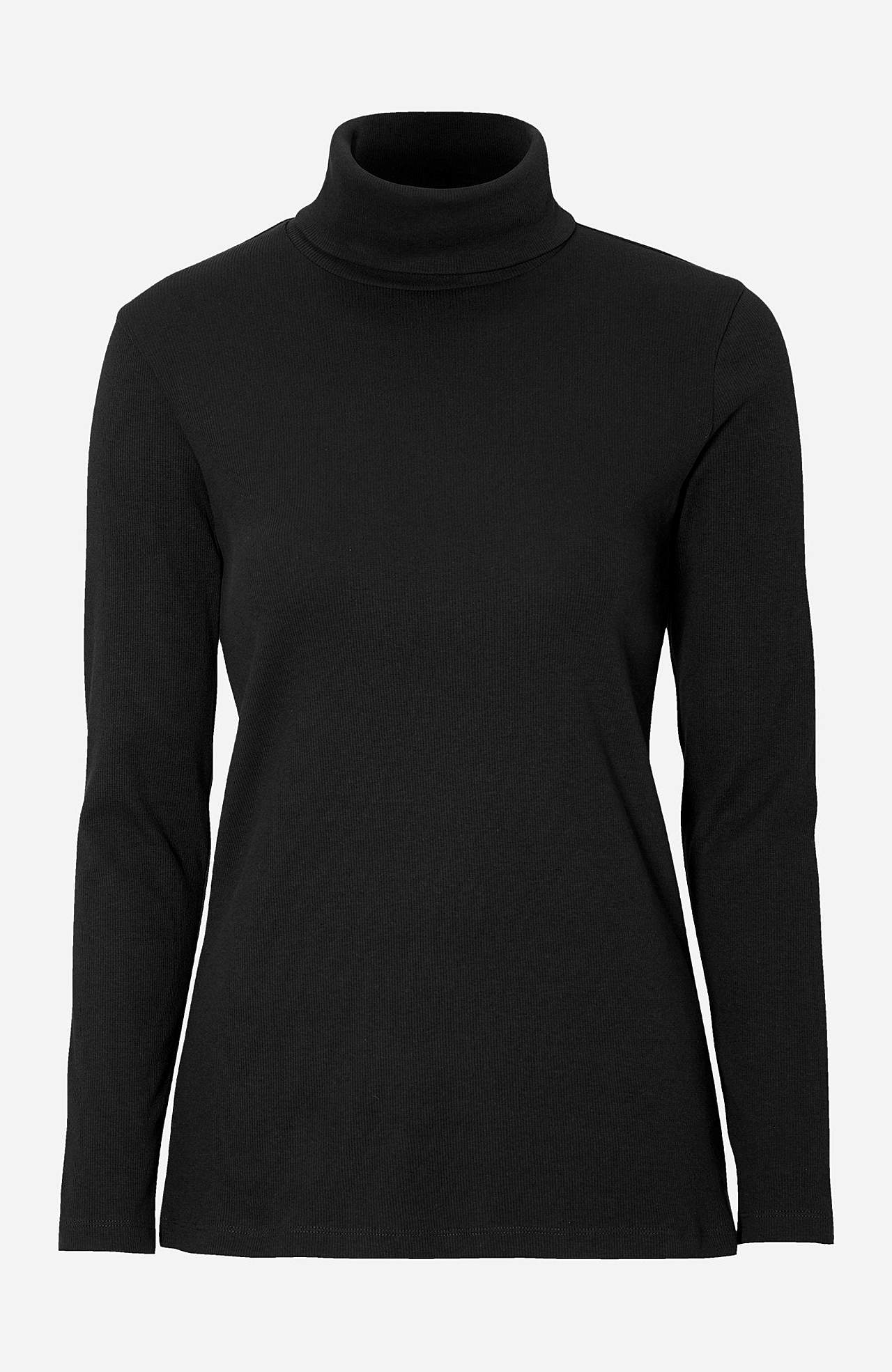 Ribbed roll-neck in organic cotton