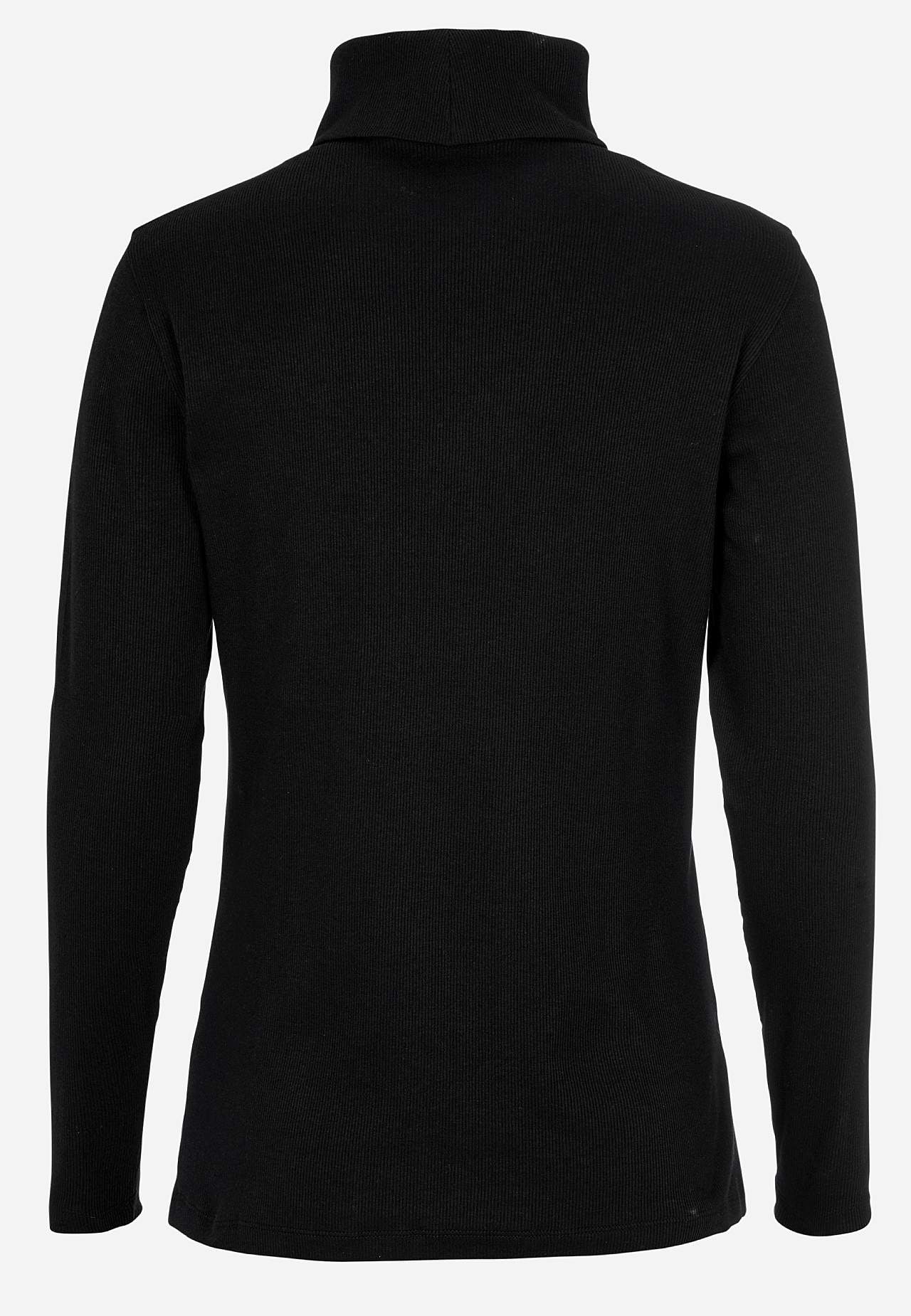 Ribbed roll-neck in organic cotton