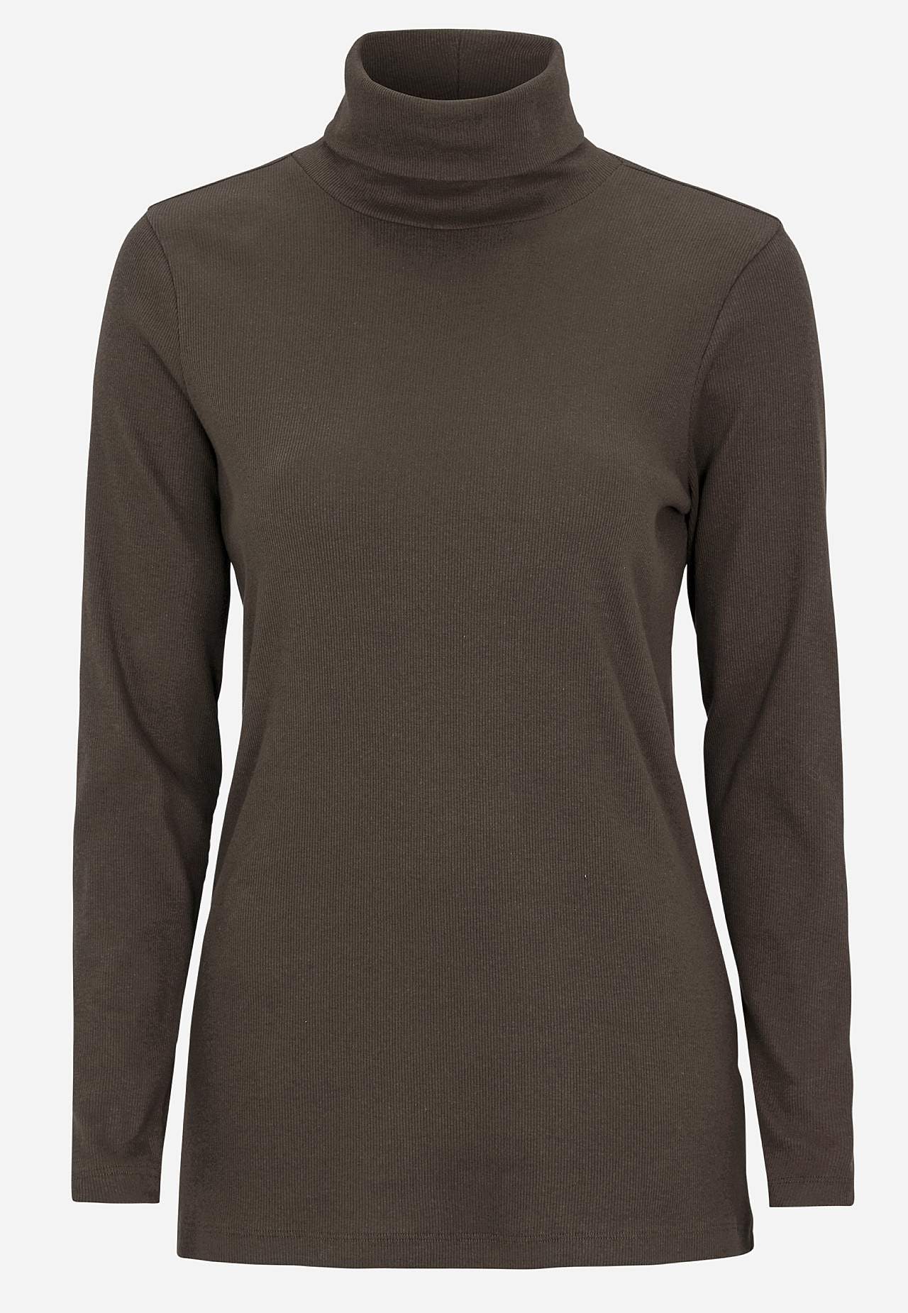 Ribbed roll-neck in organic cotton