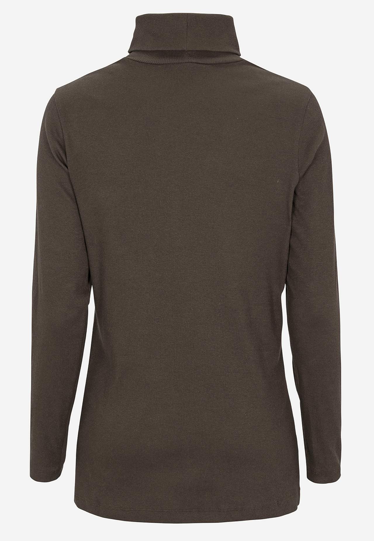 Ribbed roll-neck in organic cotton