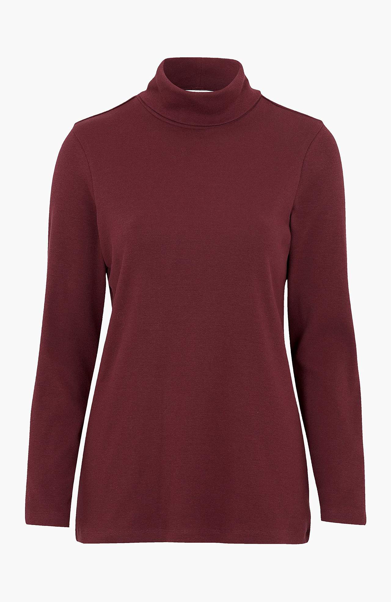 Ribbed roll-neck in organic cotton