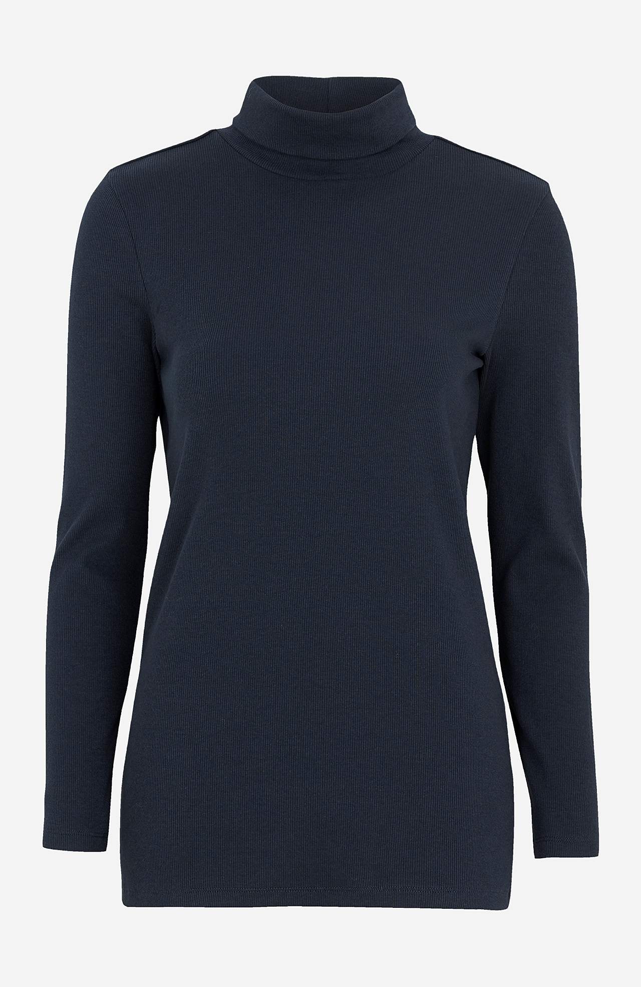Ribbed roll-neck in organic cotton