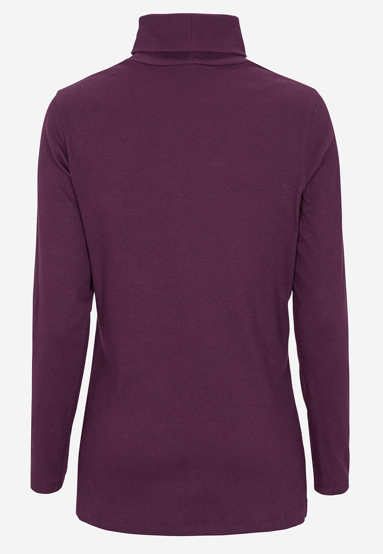 Ribbed roll-neck in organic cotton