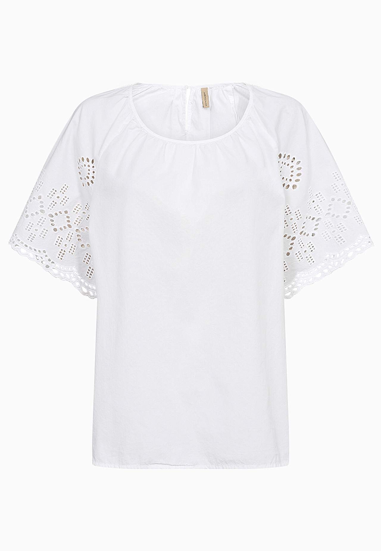 Bluse med hullbroderi