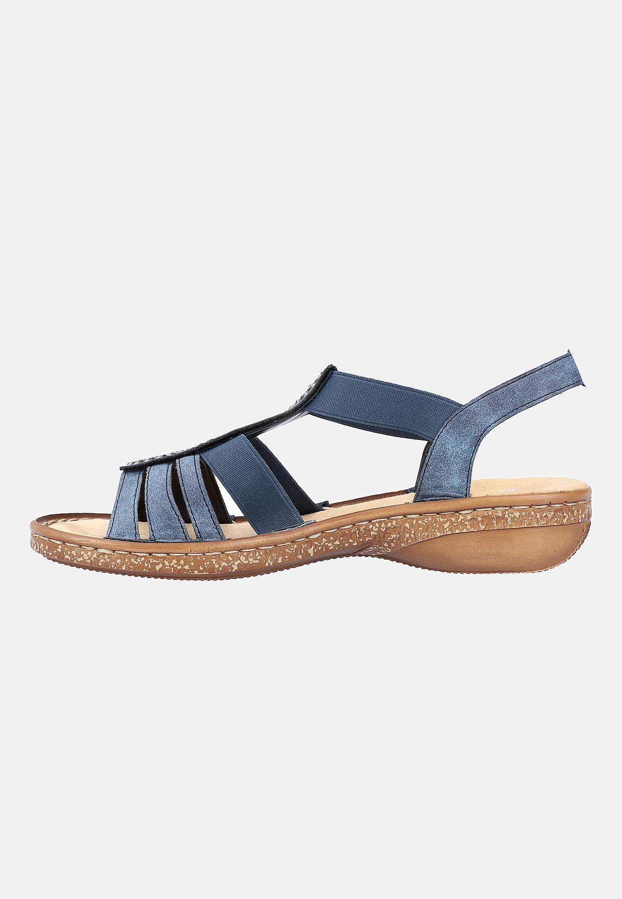Sandal med stropper og vakre, dekorative steiner