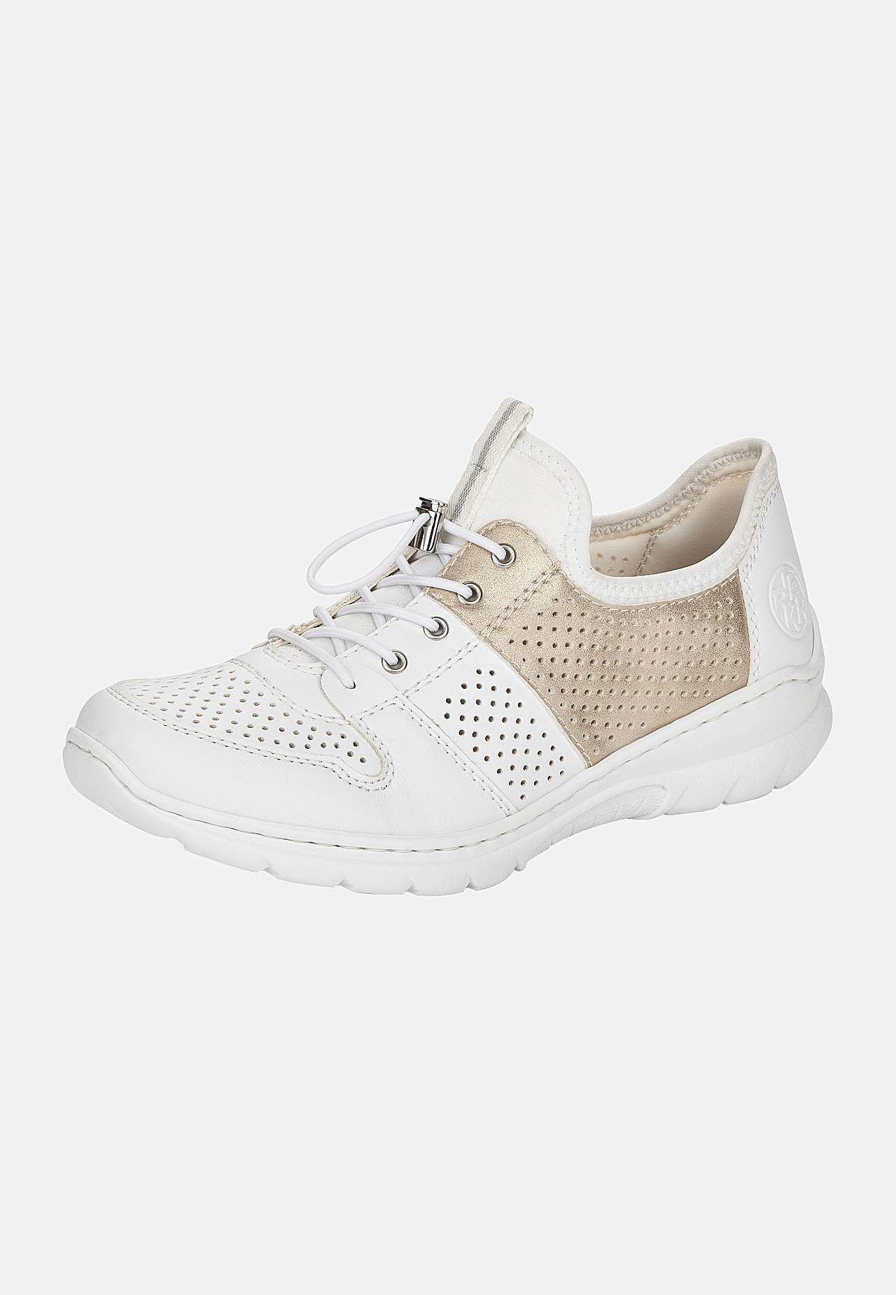 Slip-on sneaker med skimrande gulddetalj