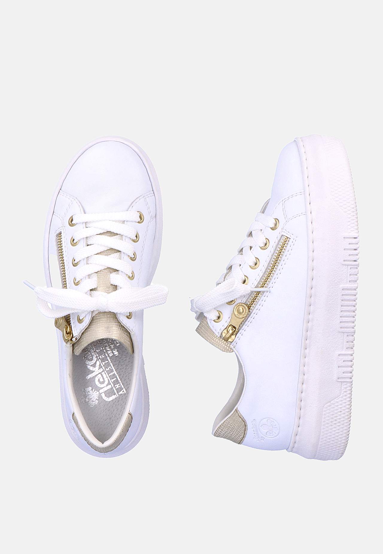 Sneaker med guldfärgade detaljer