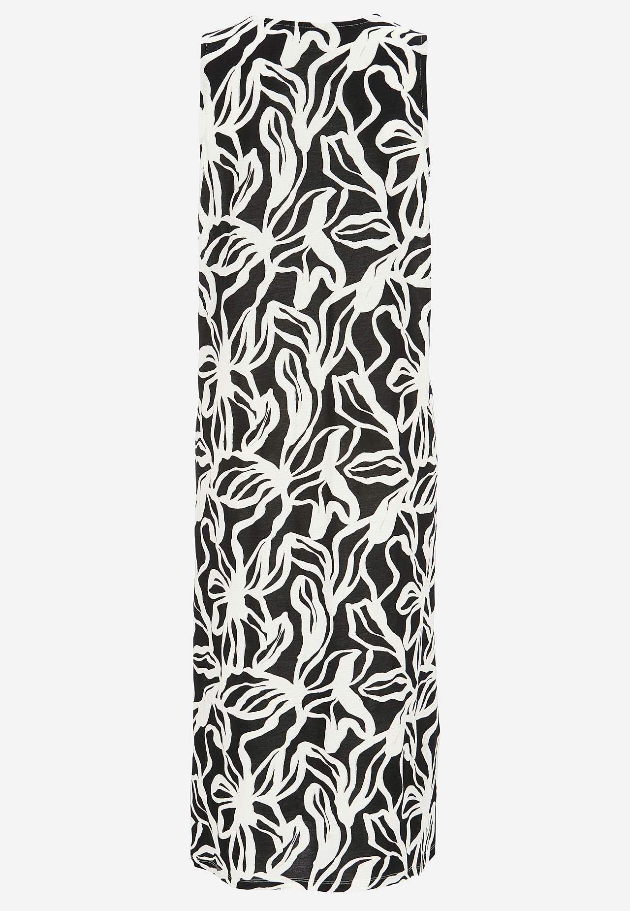 V-neck, sleeveless jersey dress