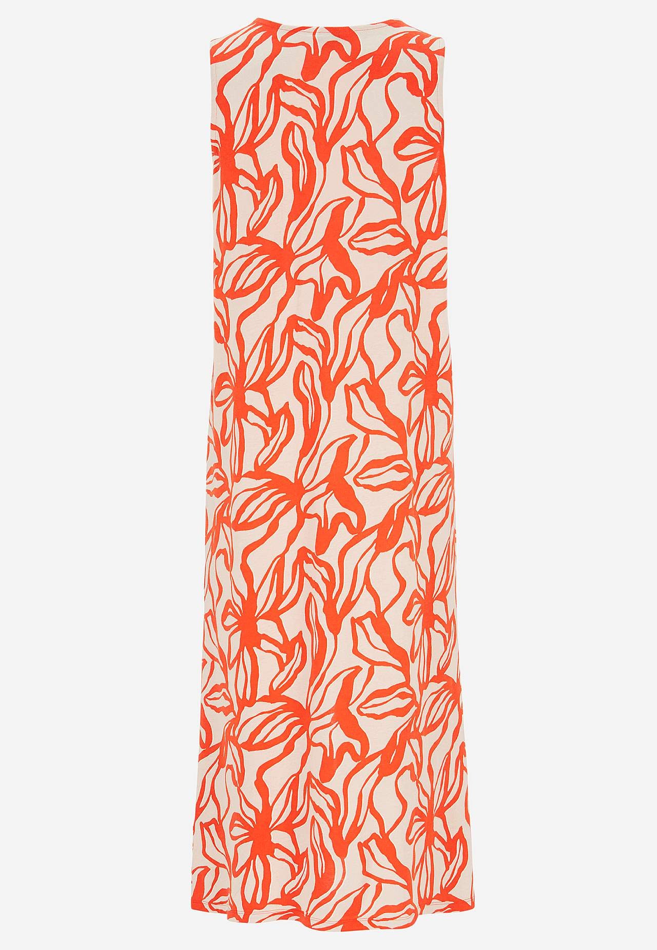 V-neck, sleeveless jersey dress