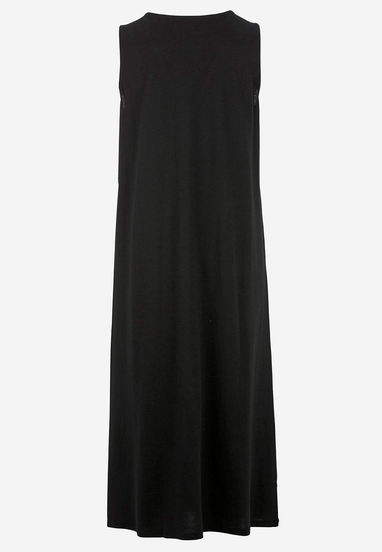 V-neck, sleeveless jersey dress